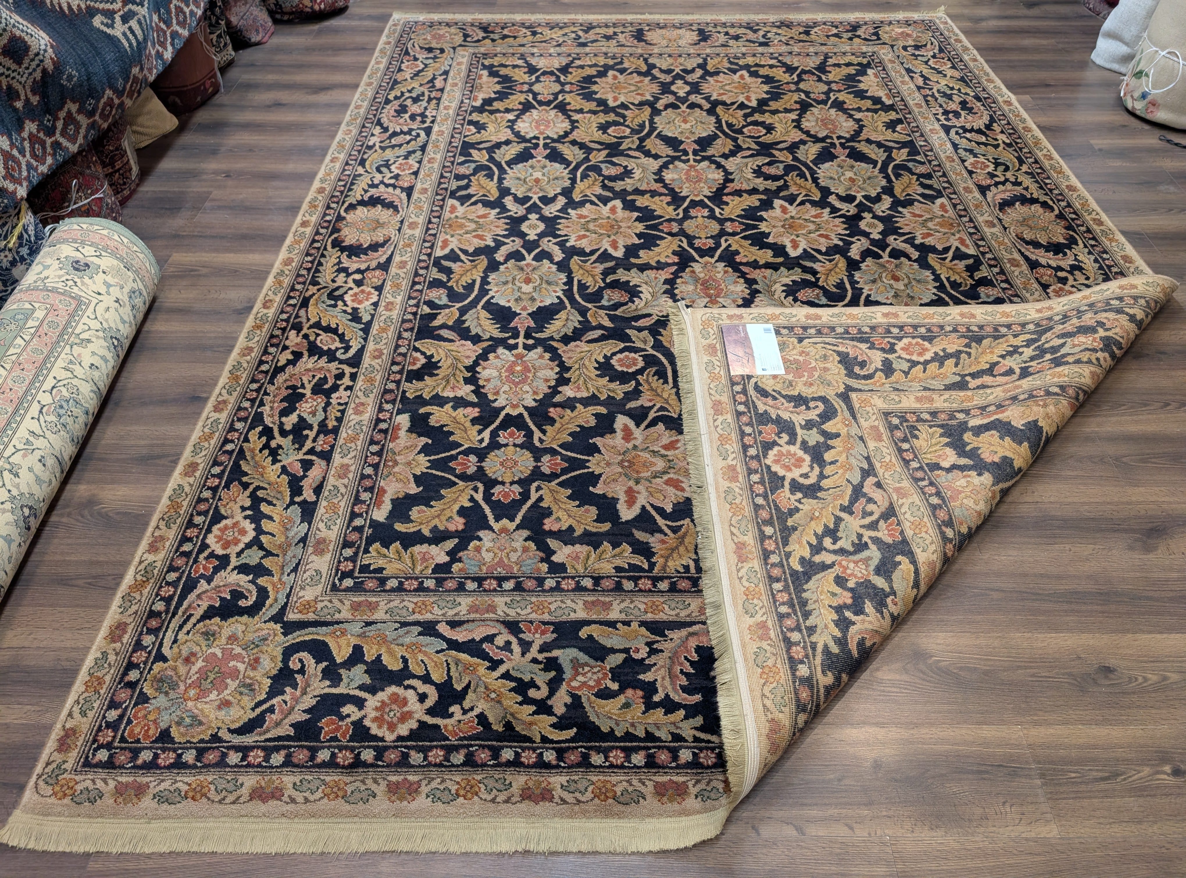 Karastan Rug 8.8 x 12 Antique Legends Agra Black Wool Carpet - Jewel Rugs