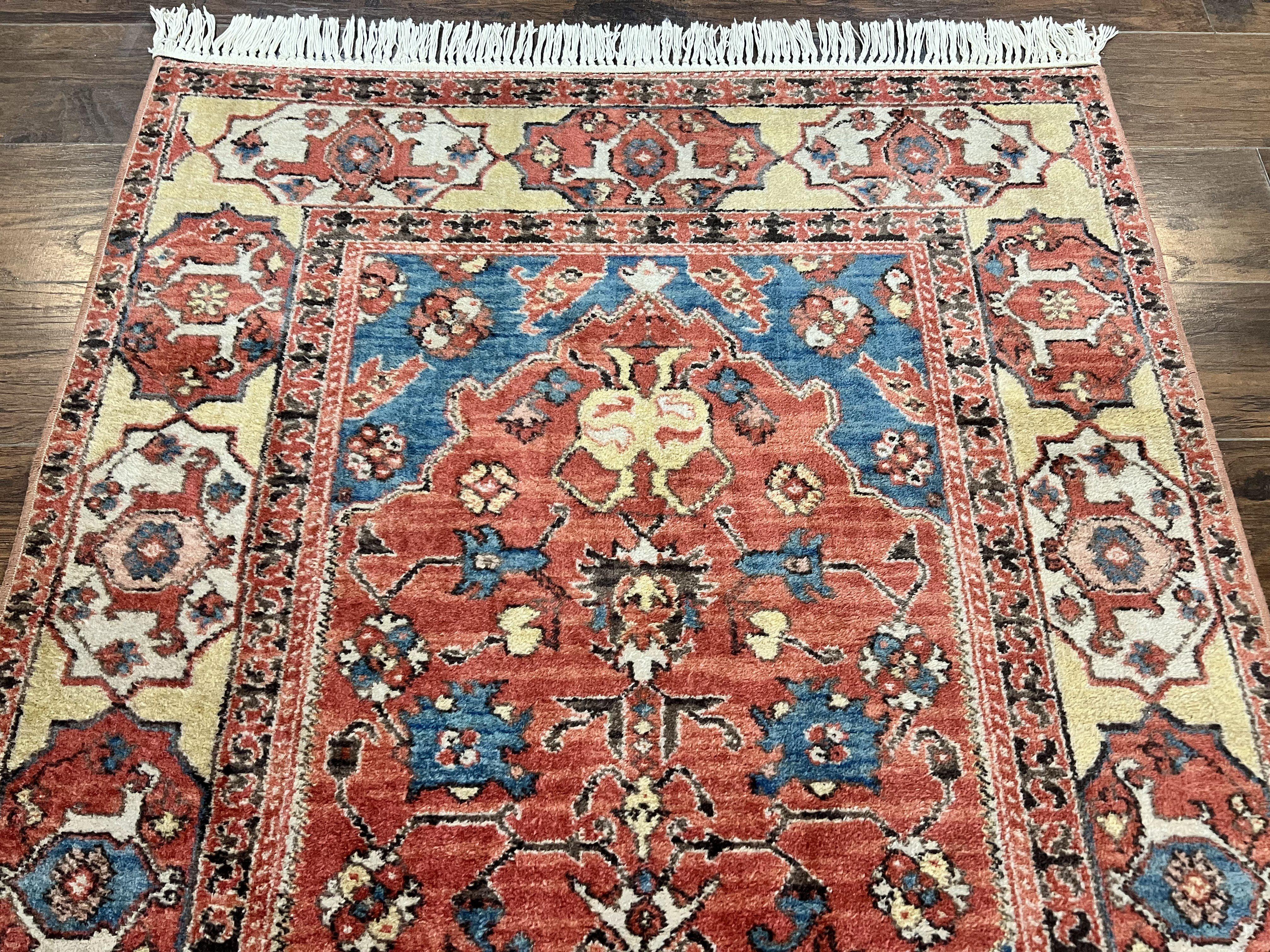 Karastan Rug 4x5, Williamsburg #553 Turkish Church, Wool Pile Discontinued Karastan Carpet, Heriz Geometric Design, Karastan Area Rug - Jewel Rugs