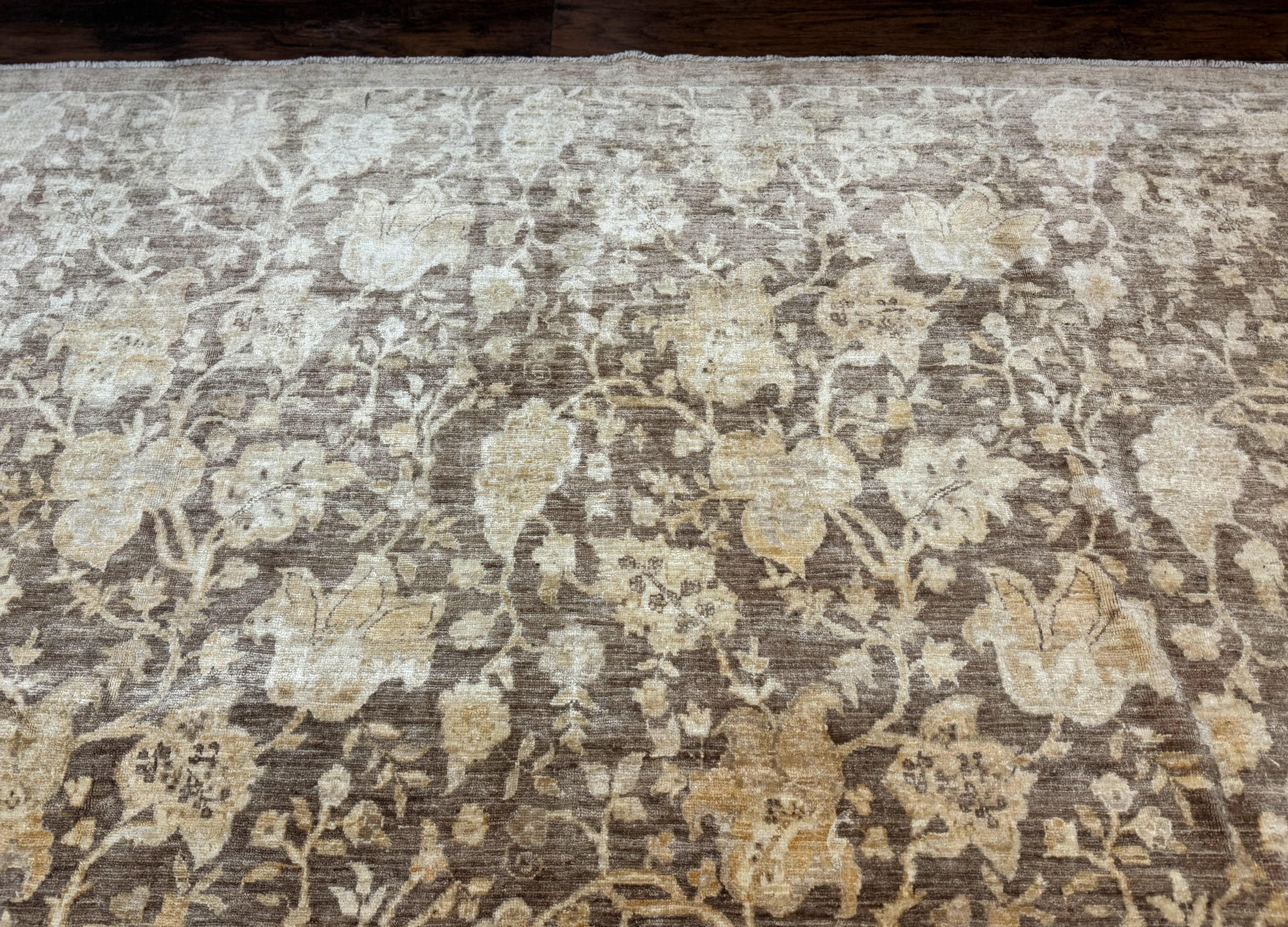 Modern Floral Rug 10x14, Large Wool Area Rug, Handmade Carpet - Jewel Rugs