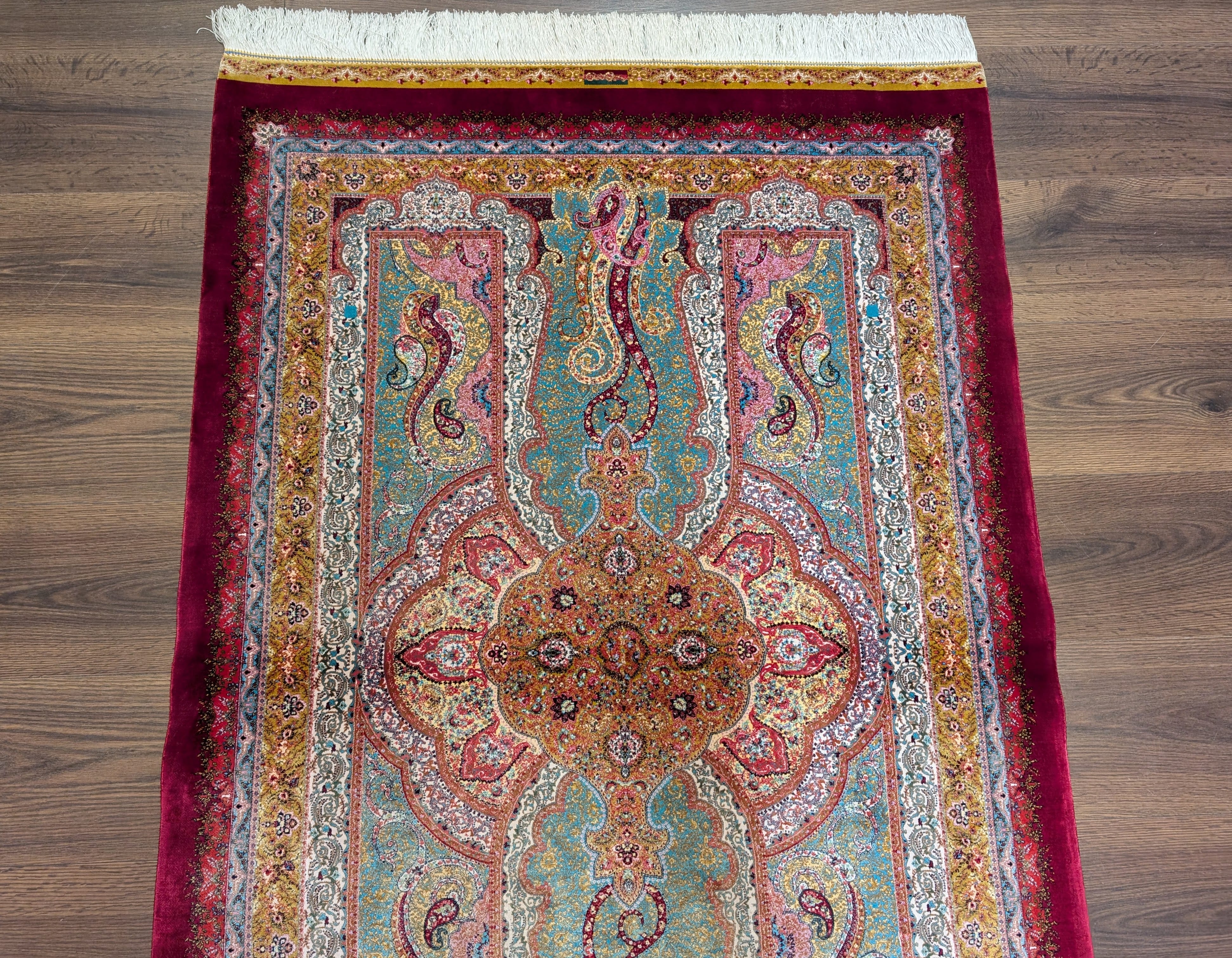 Silk Rug 3x5, Turkish, Multicolor, Fine, Bamboo Silk, New - Jewel Rugs