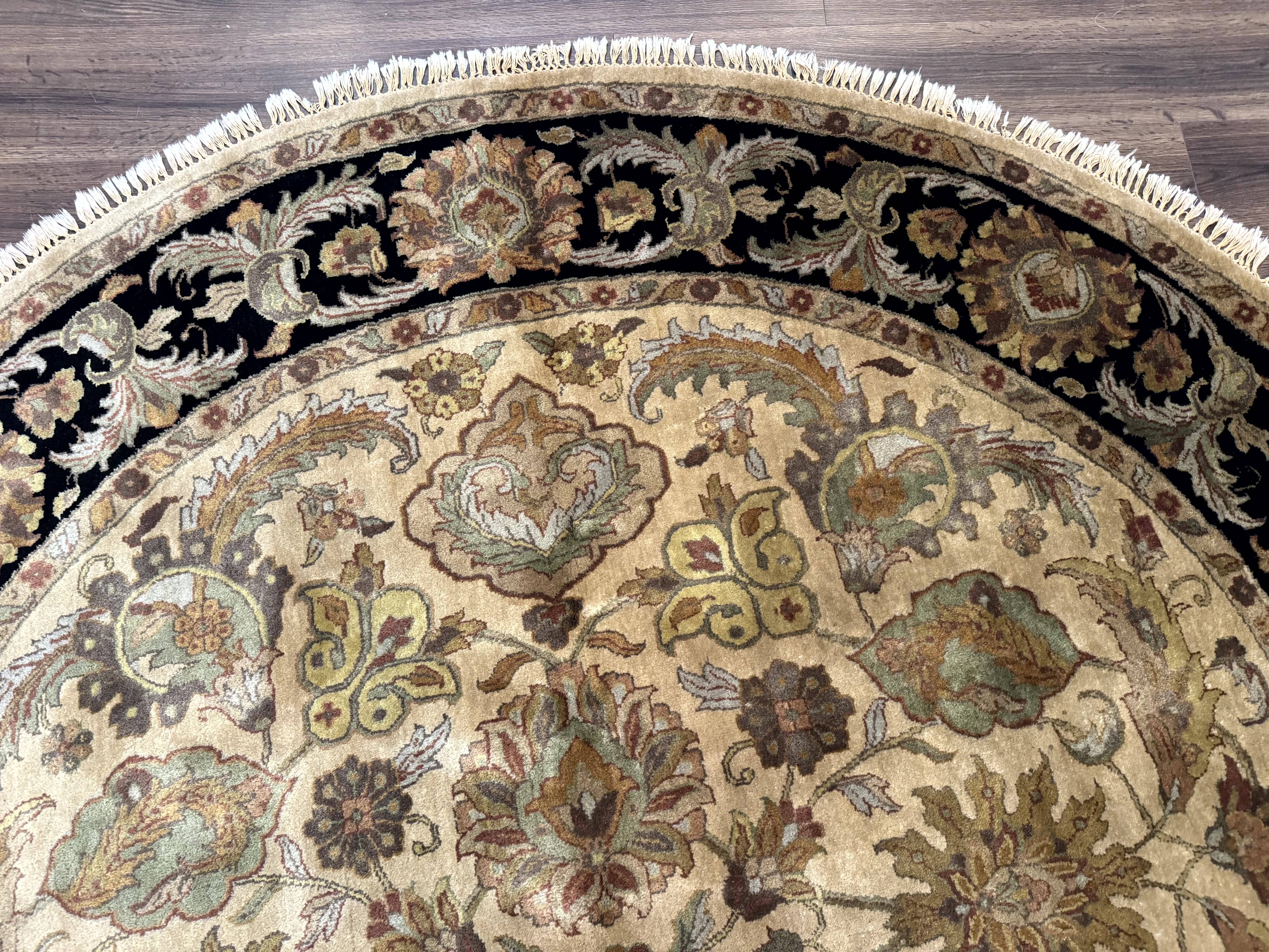 Indo Mahal Round Rug 8x8, Wool Handmade Indian Carpet - Jewel Rugs