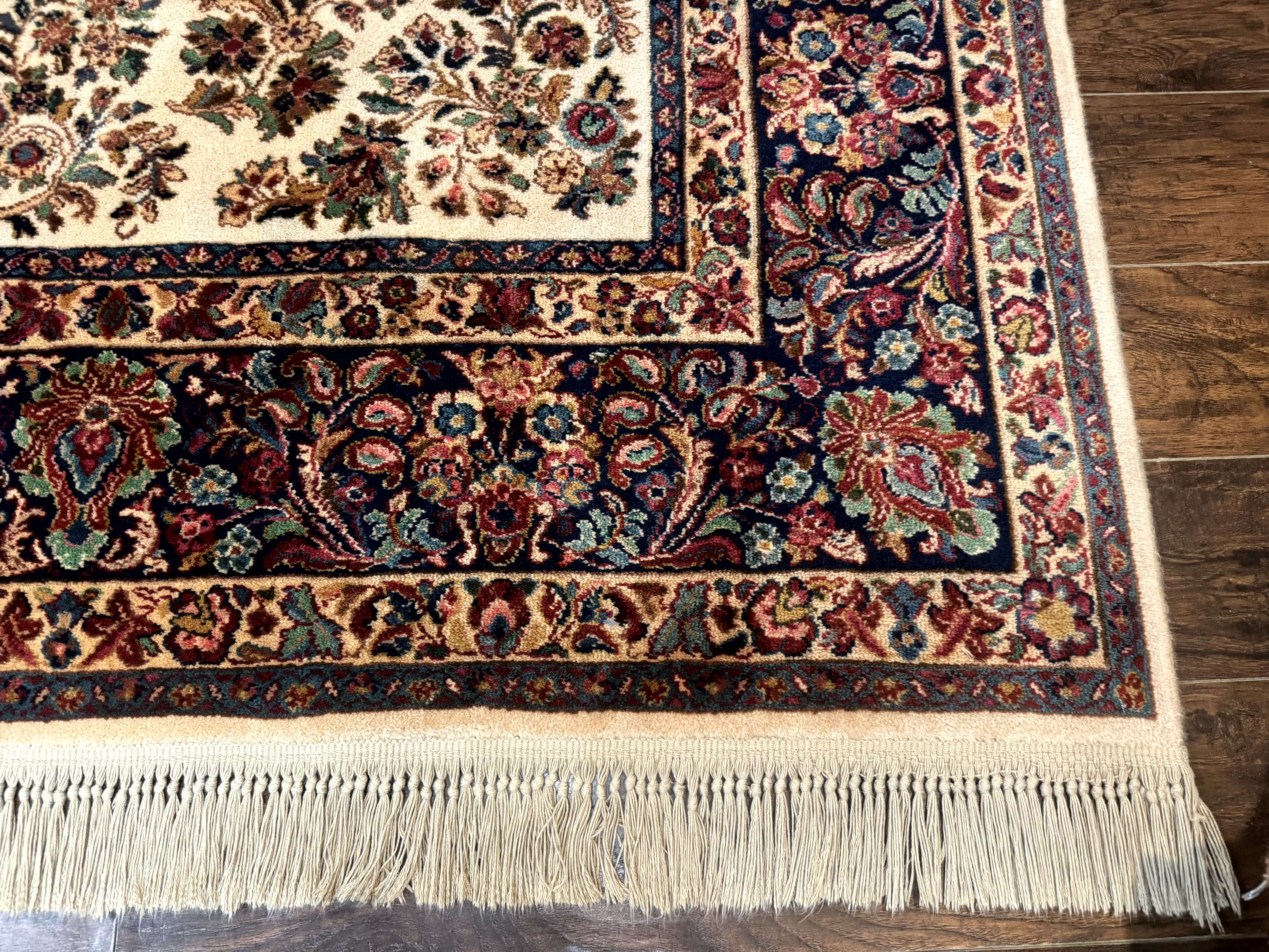 8.8 x 12 Karastan Ivory Sarouk Rug #760, Wool Pile, Vintage, Original 700 Series - Jewel Rugs