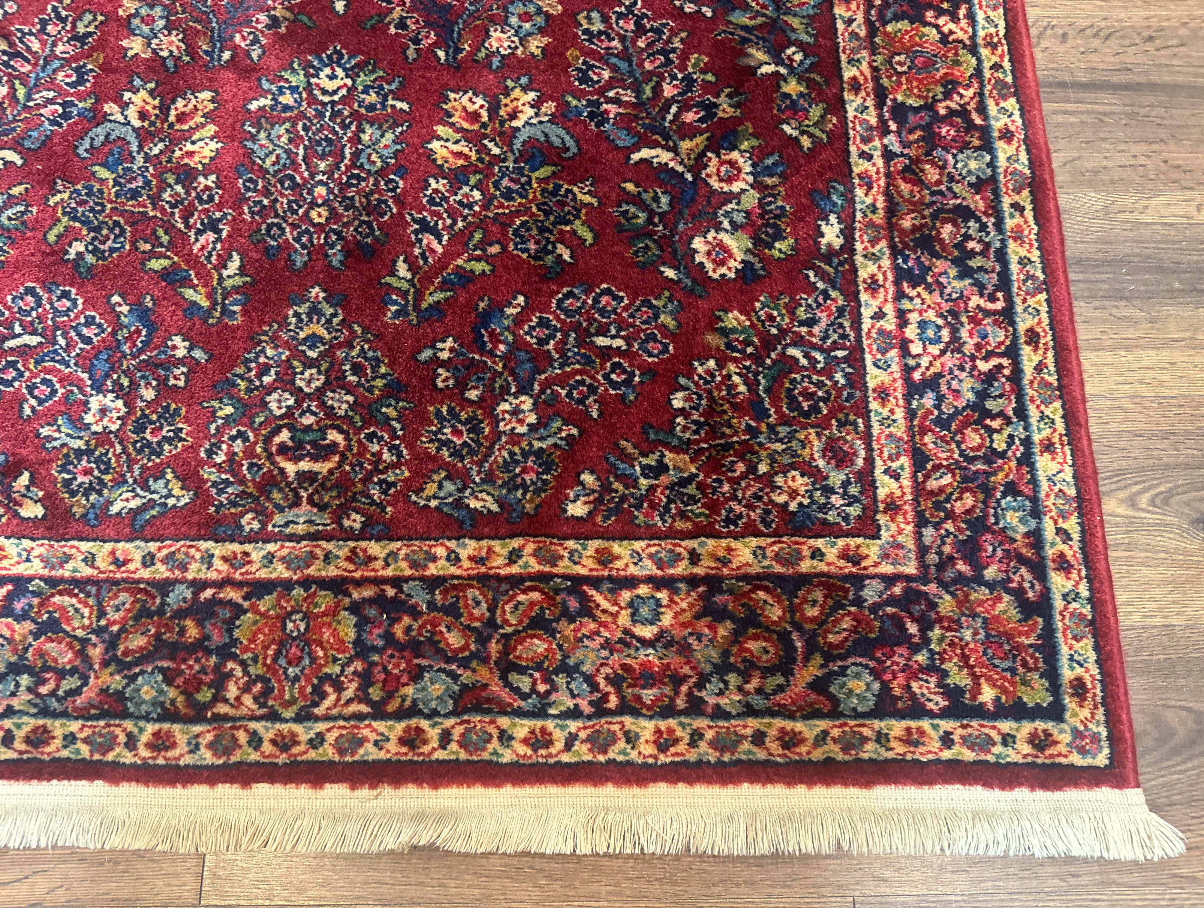 Karastan Rug 4x6 Red Sarouk #785, Wool Pile Original 700 Series, Vintage Discontinued - Jewel Rugs