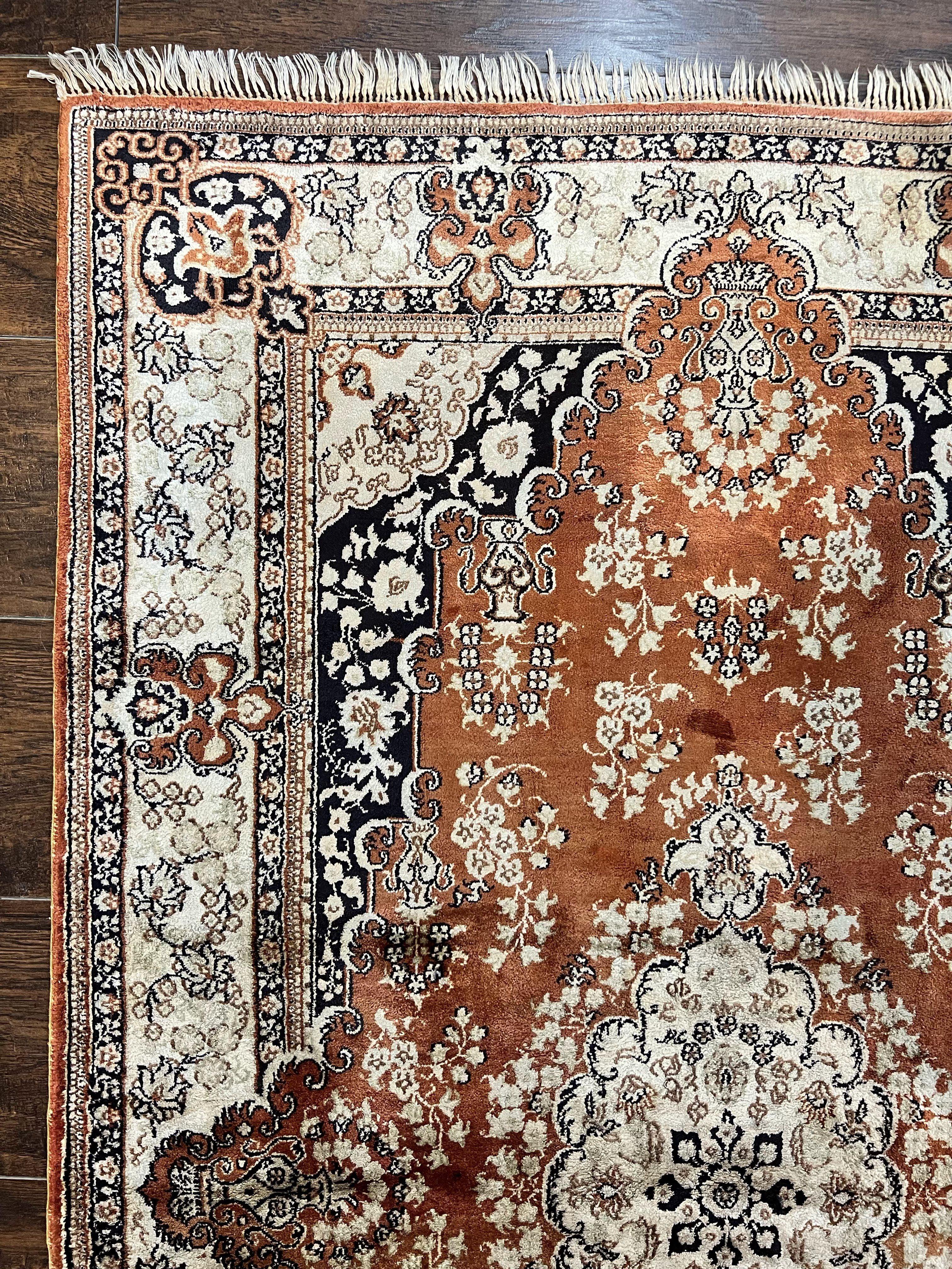 Turkish Silk Rug 3x5, Very Fine 400 KPSI, Floral Medallion, Handmade Hand Knotted Silk on Silk Oriental Carpet - Jewel Rugs