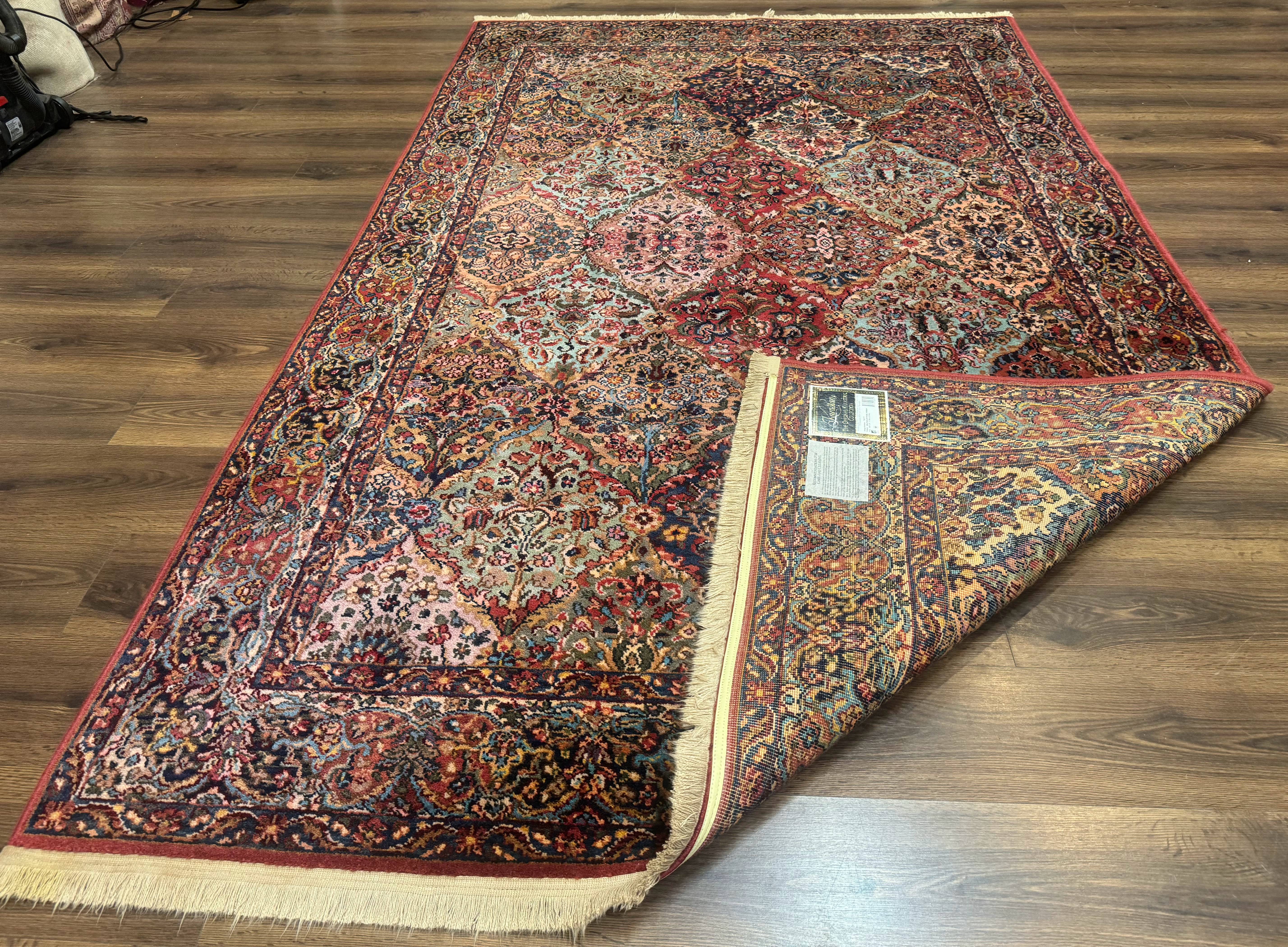 Karastan Rug 5.9 x 9, Multicolor Panel Kirman Rug #717, Wool Original Karastan Collection 700 Series - Jewel Rugs