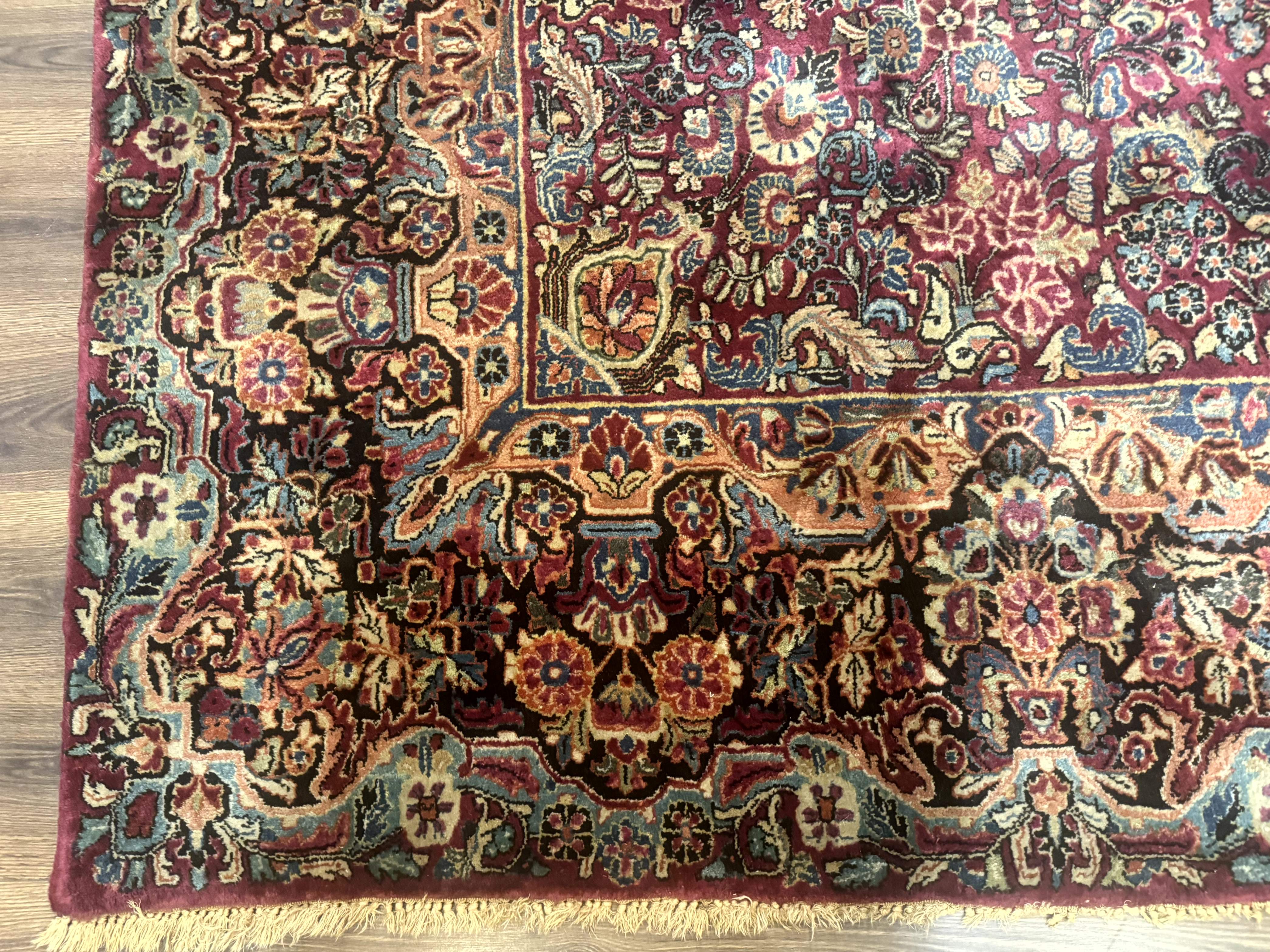 Antique Persian Sarouk Rug 9x12, Red, Floral Allover - Jewel Rugs