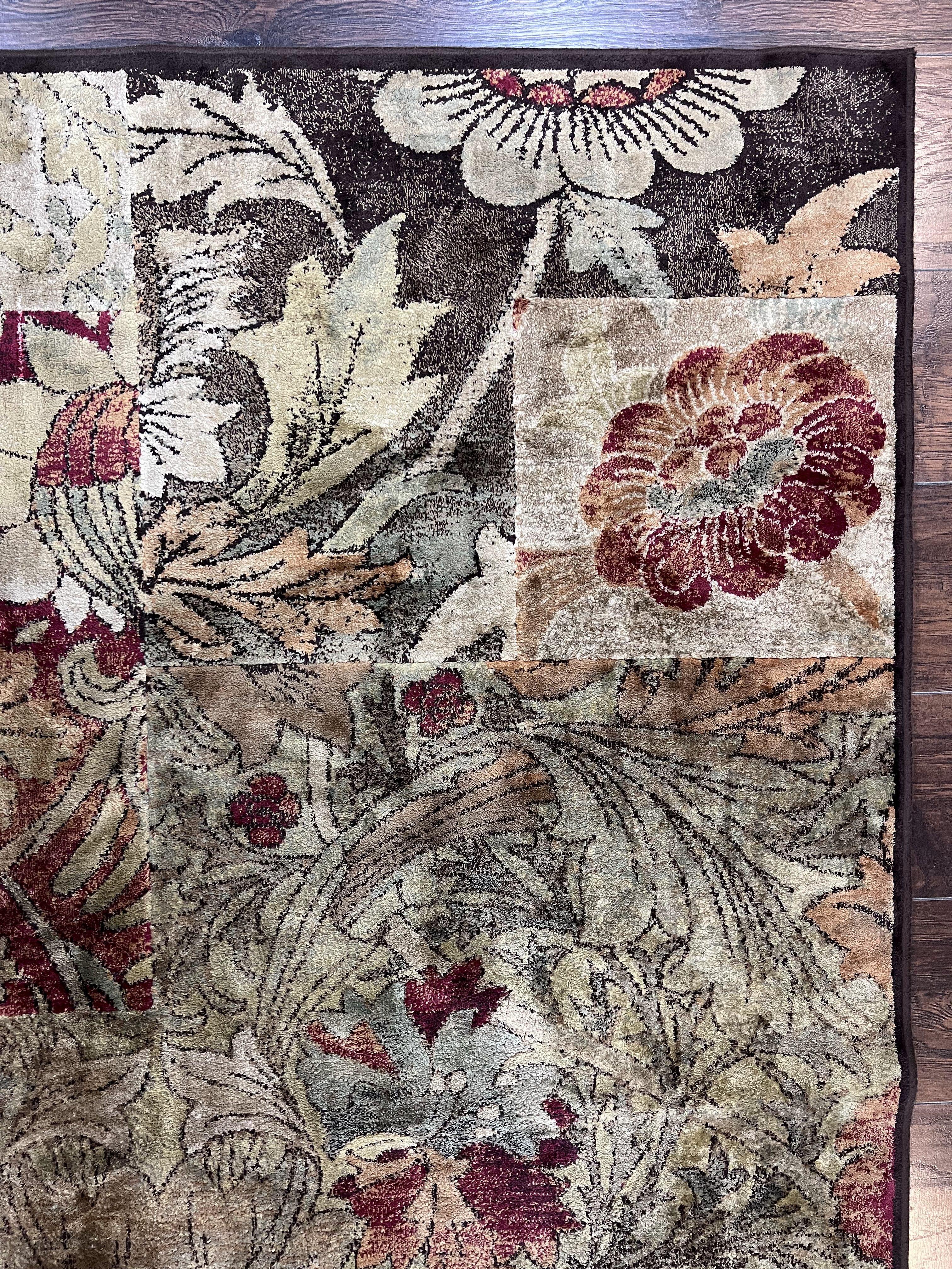 Modern Abstract Area Rug 5x7, Floral Design, Contemporary Carpet 5 x 7, Multicolor - Jewel Rugs