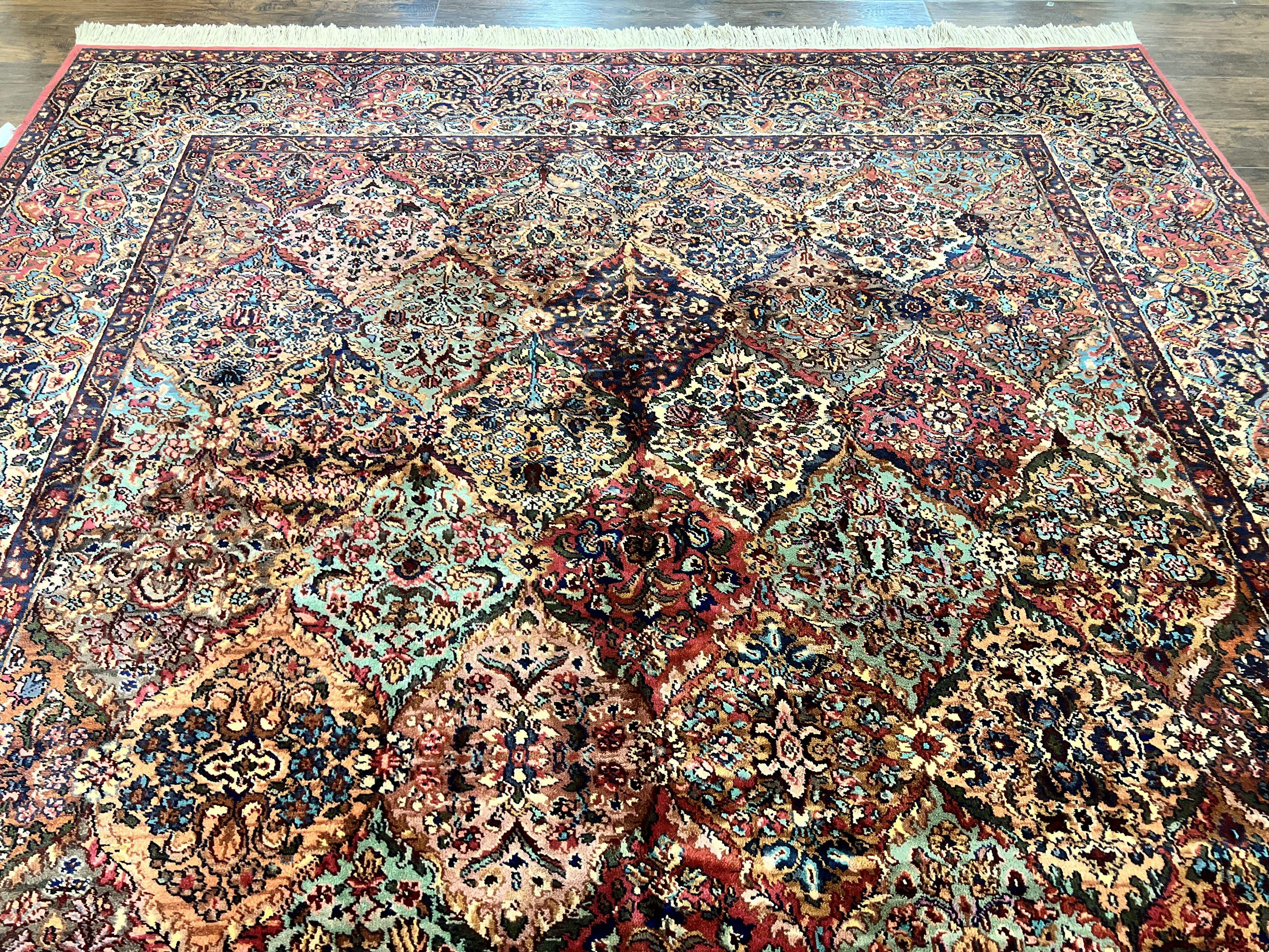 Karastan Multicolor Panel Kirman Rug #717, Wool Karastan Rug 8' 8" x 12', Vintage Multipanel Kirman, Original Karastan Collection 700 Series - Jewel Rugs