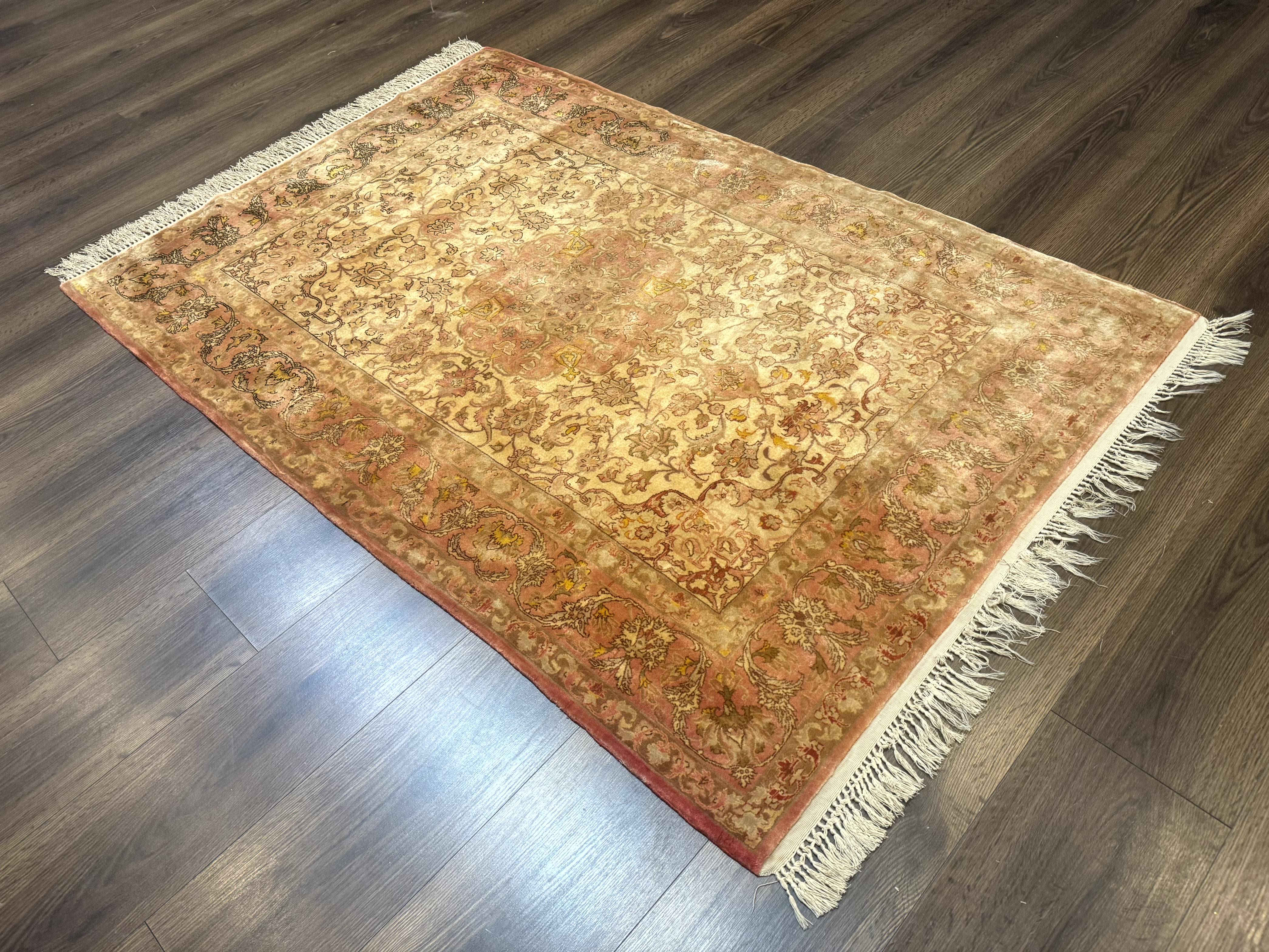 Persian Isfahan Rug 3x5 Fine 550 KPSI Kork Wool on Silk - Jewel Rugs