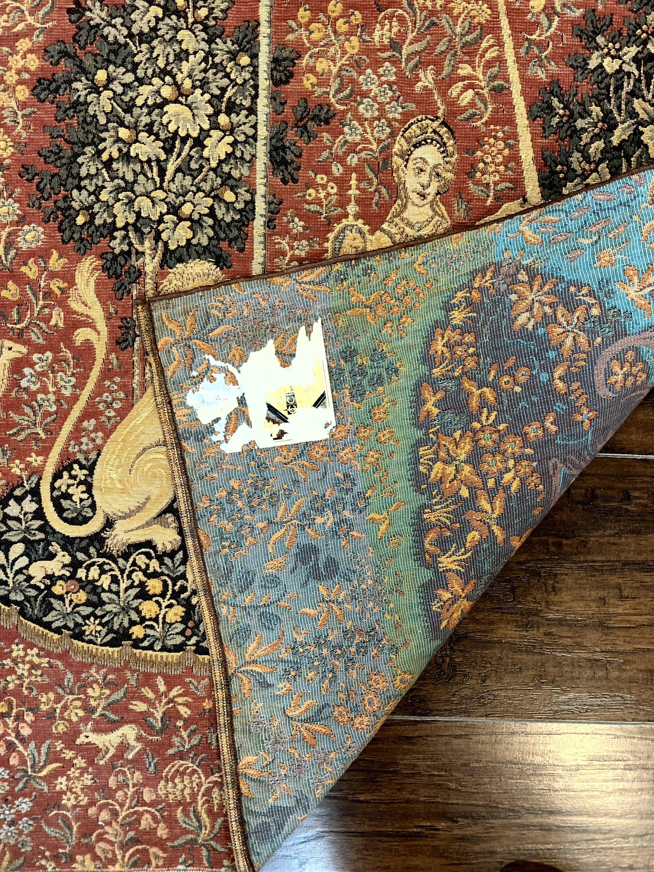 Vintage Tapestry 2x3, Unicorn Lion Animal Motifs, Medieval, Flag - Jewel Rugs