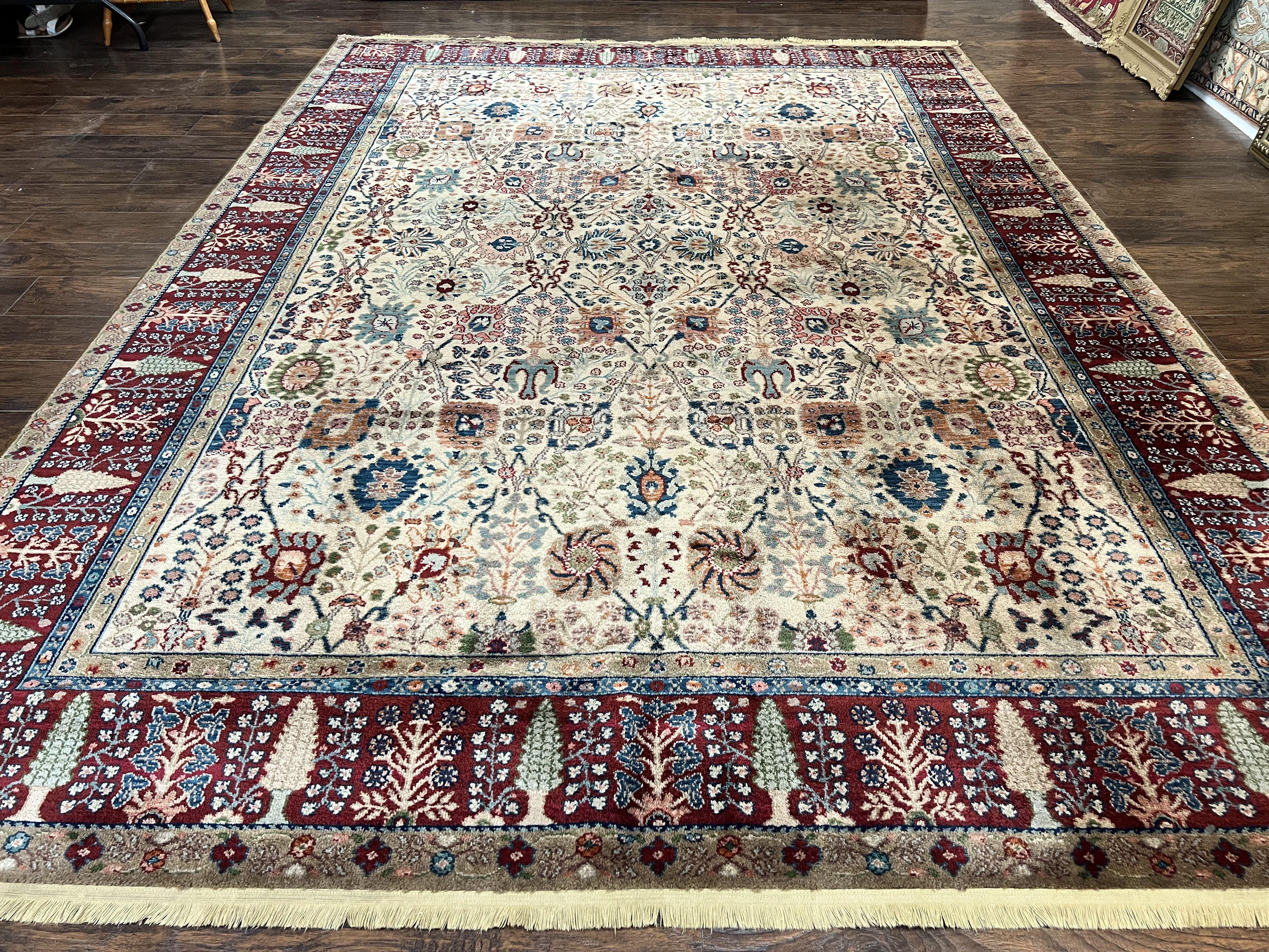 8.8 x 12 Karastan Samovar Rug Teawash #900-901 Persian Vase Pattern, Wool Karastan Carpet, Traditional Area Rug, Allover Pattern Vintage Rug - Jewel Rugs