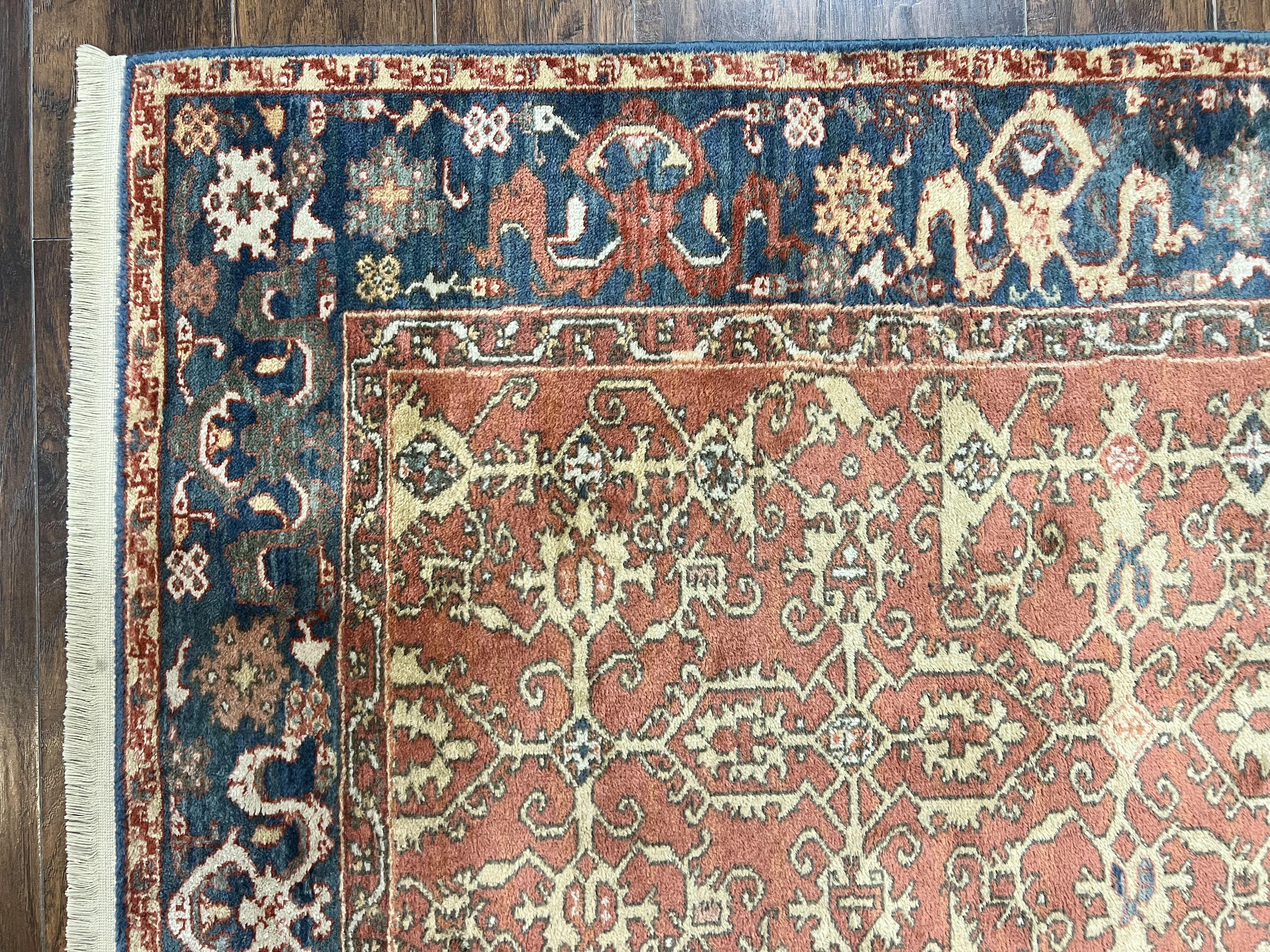 Karastan Rug 4x6, Williamsburg Ushak #552, Vintage Discontinued Wool Pile Karastan Carpet, Hard to Find - Jewel Rugs