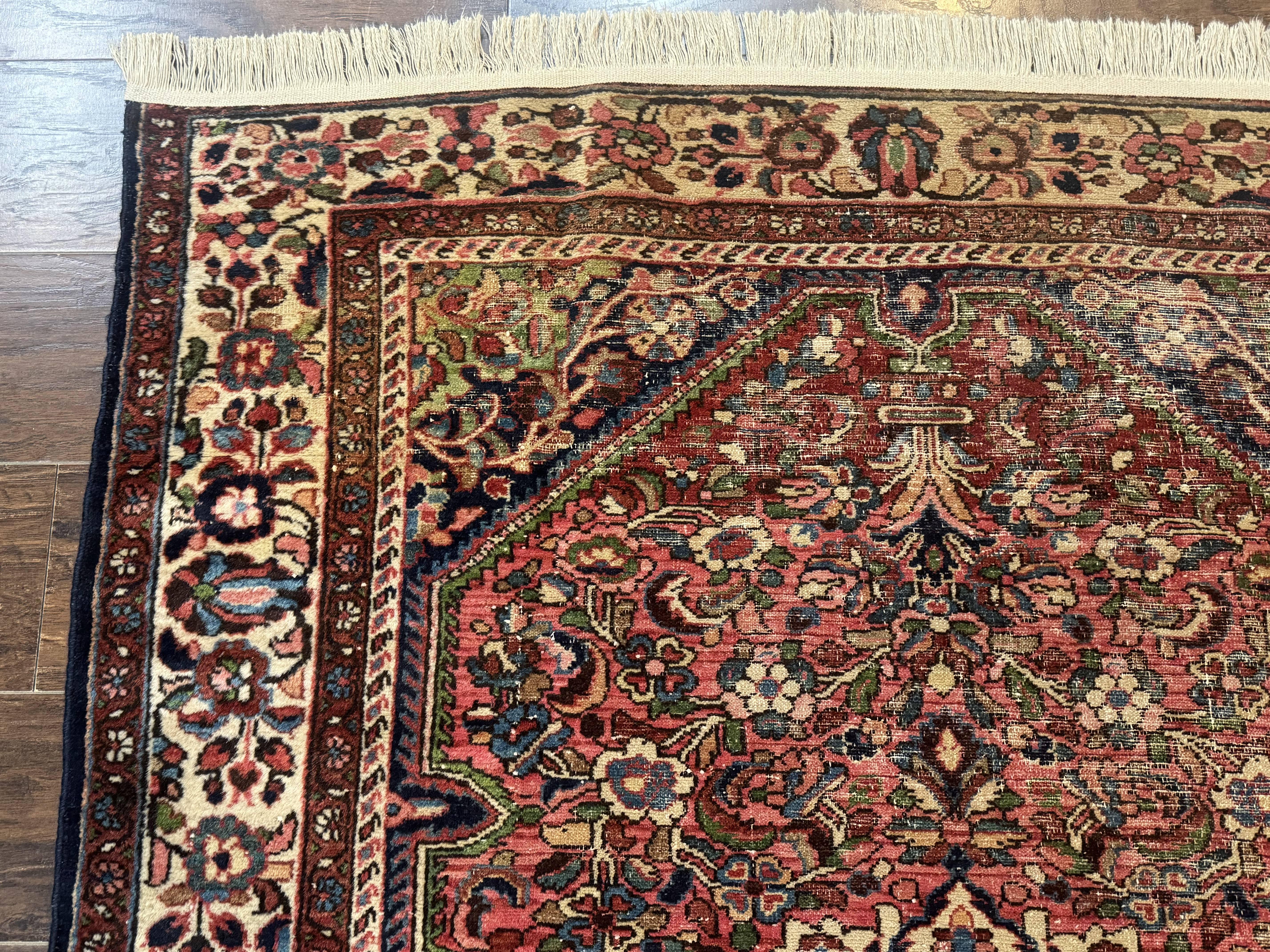 Antique Persian Malayer Rug 4'7" x 6'6" – 1920s Tribal Red Wool Carpet - Jewel Rugs