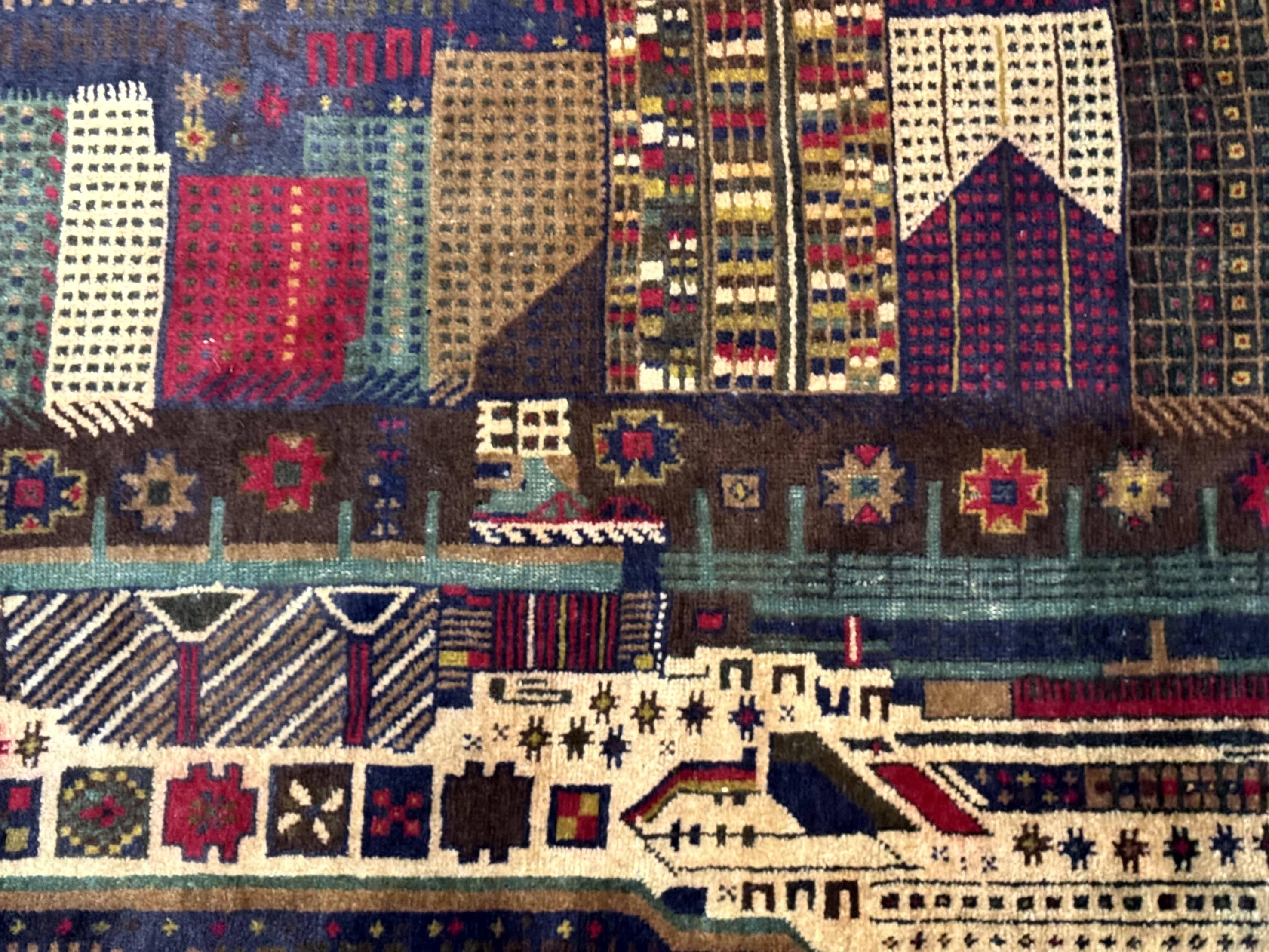 Balouch Rug 3x5, Afghan Carpet, City Pictorial - Jewel Rugs