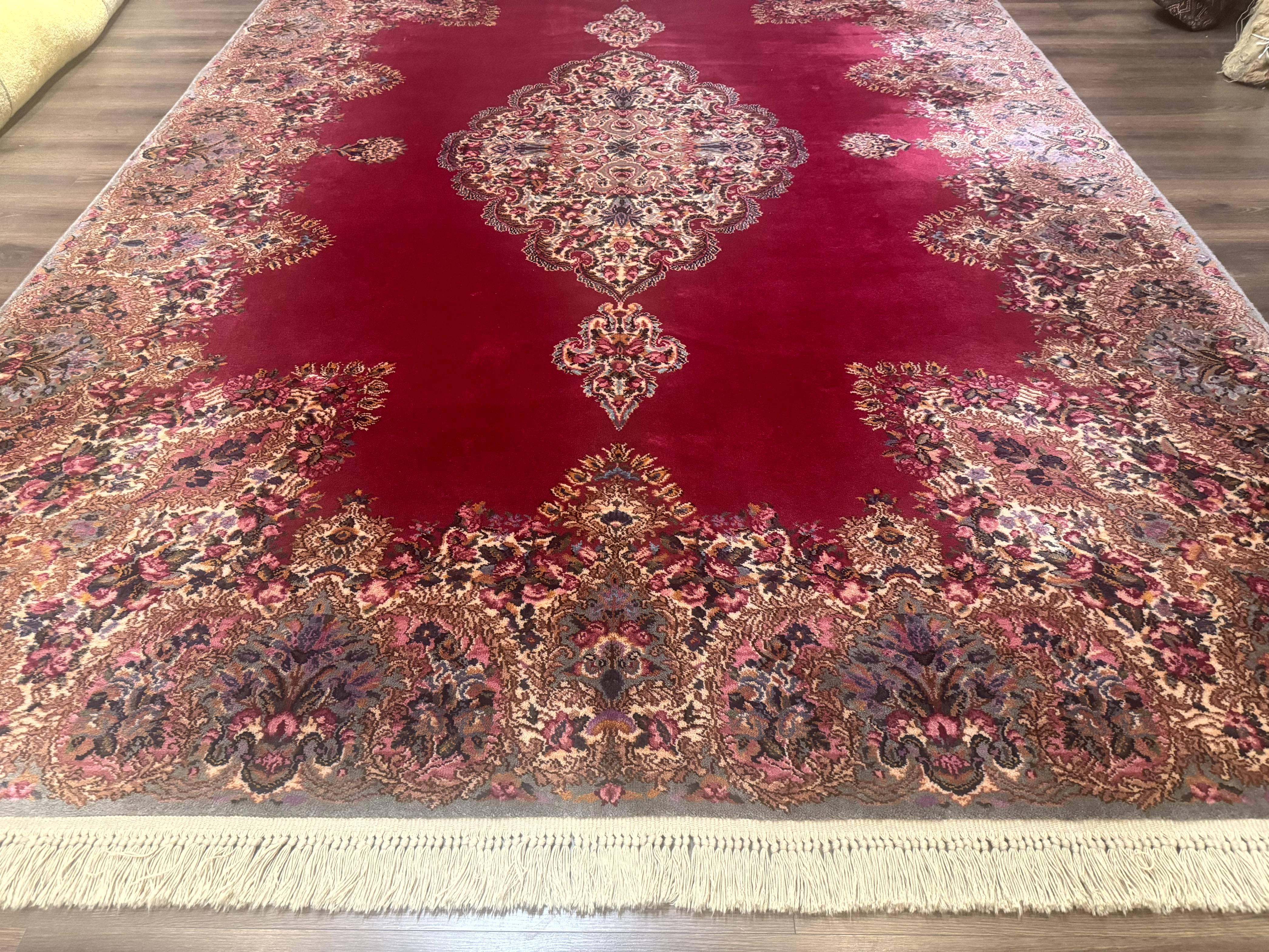 Karastan Rug 8.8 x12 Red Kirman #762, Original 700 Series, Vintage Karastan Carpet, Discontinued Karastan Rug, Karastan Wool Area Rug - Jewel Rugs
