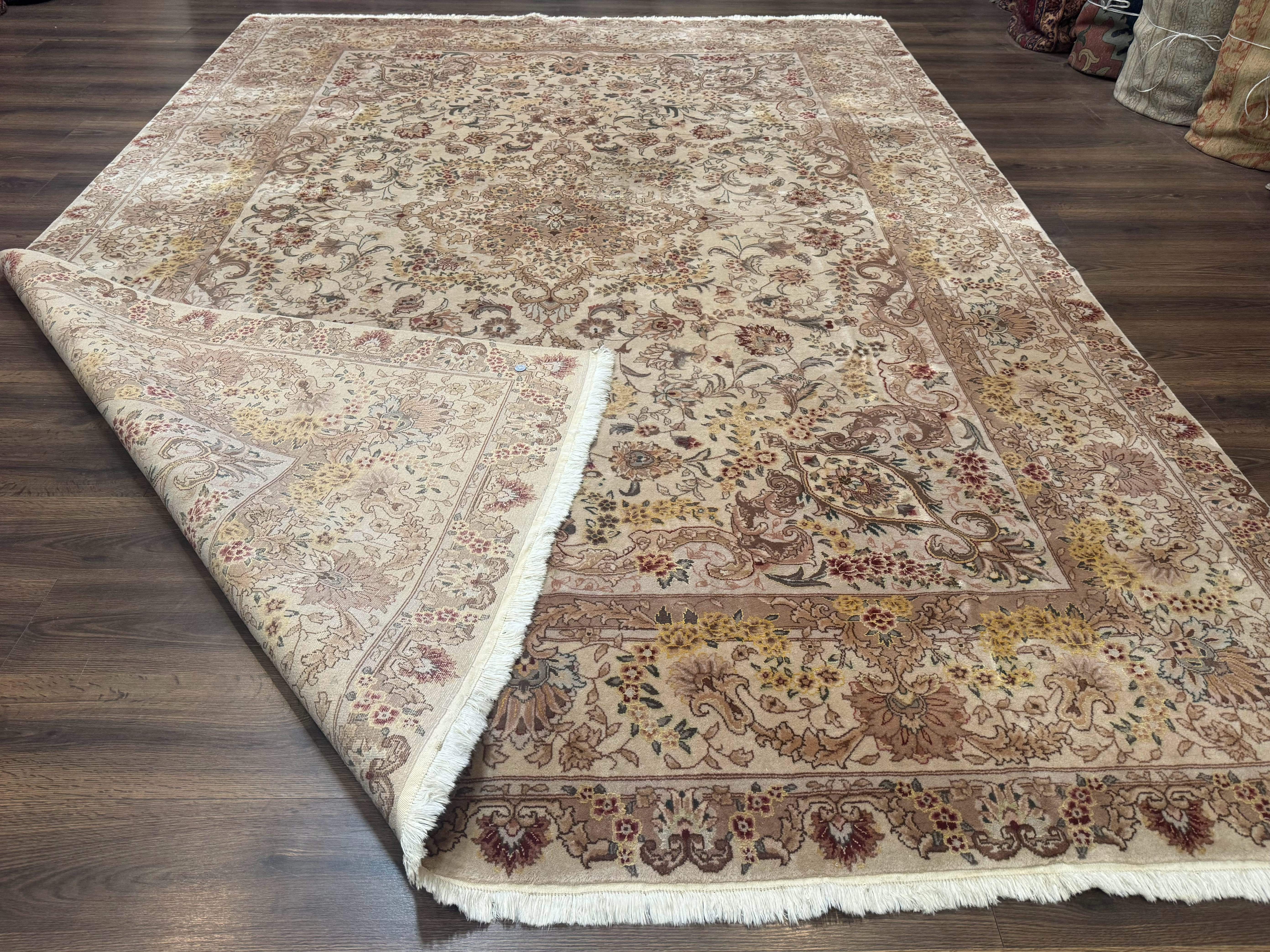 Sino Persian Rug 8x12, Wool & Silk, Traditional Elegant Carpet, Fine 200 KPSI - Jewel Rugs