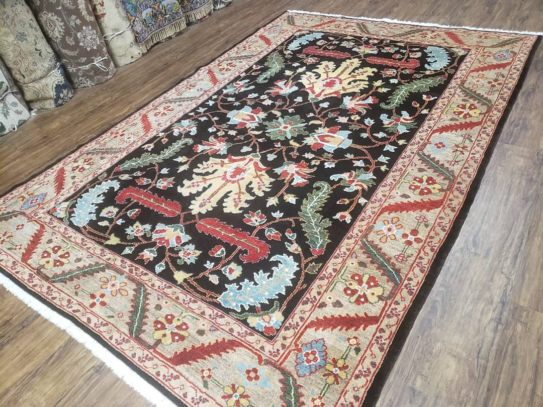 Peshawar Rug, 6x9 Rug, Hand Knotted Wool Area Rug, Black and Silver Rug, Unique Oriental Carpet, Handmade, Medium Sized Rug, Persian Rug - Jewel Rugs