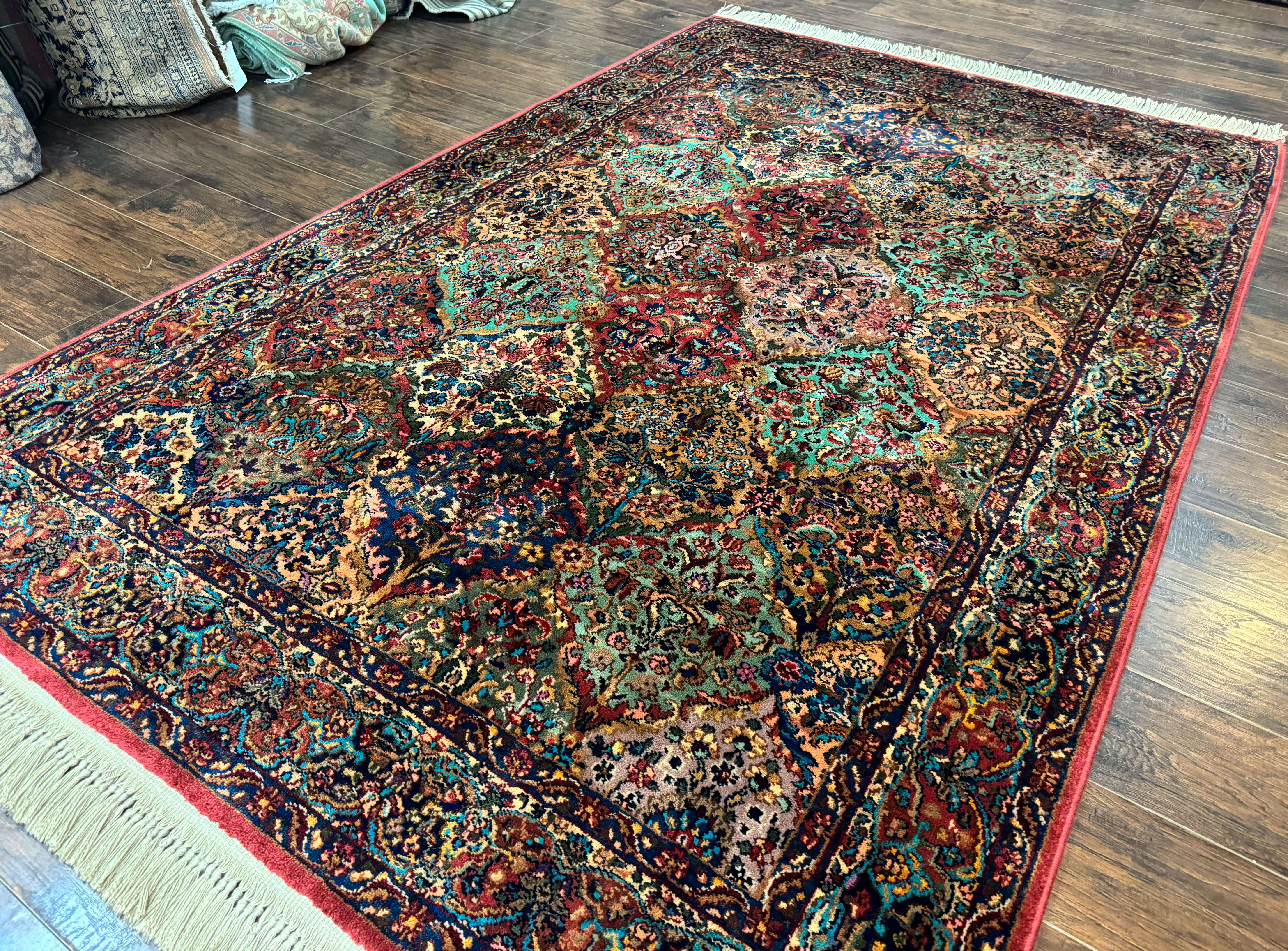 5.9 x 9 Karastan Rug Multicolor Panel Kirman #717, Original 700 Series, Wool - Jewel Rugs