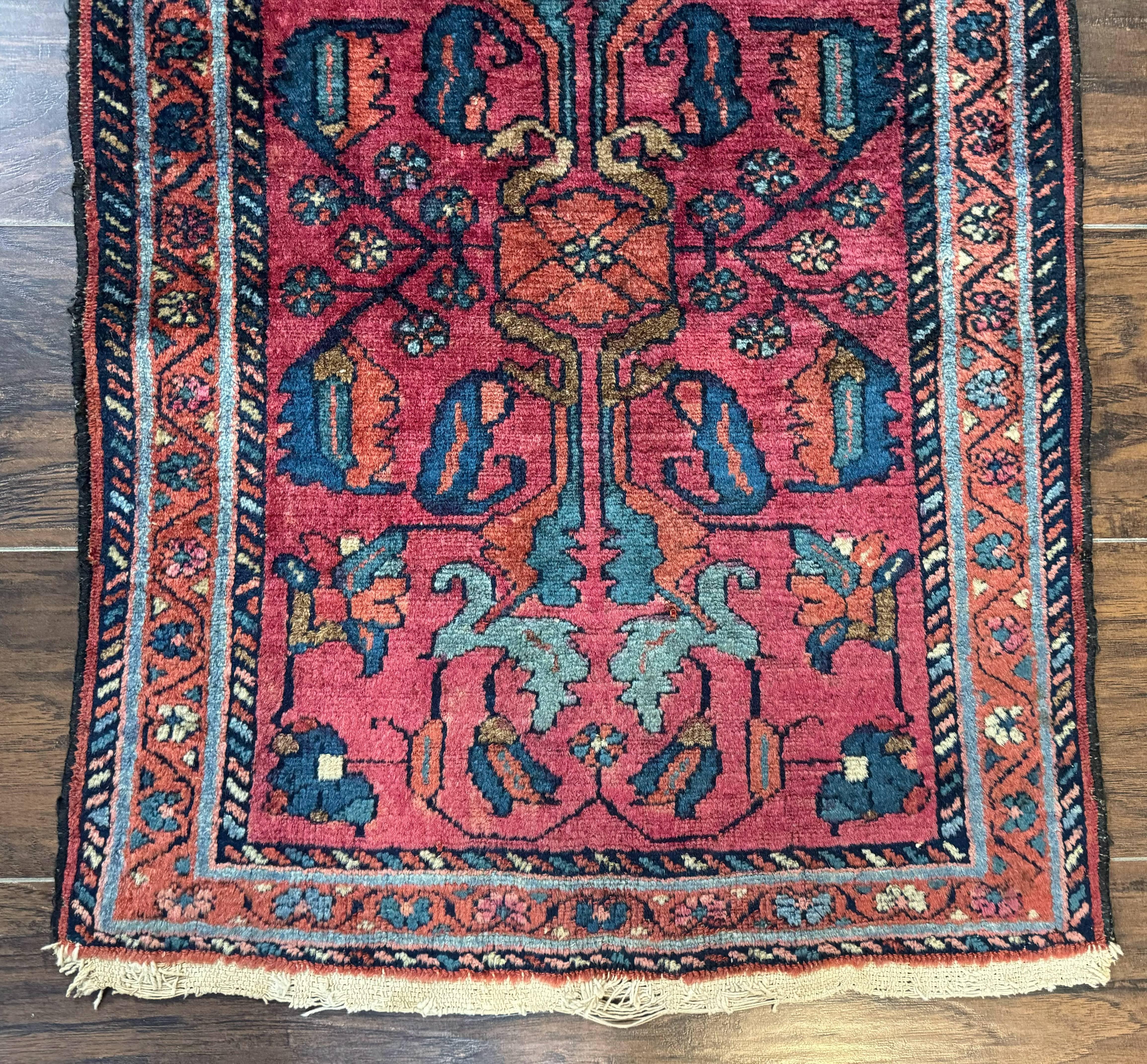 Antique Persian Small Rug 2x3, Persian Lilian Rug, Red - Jewel Rugs