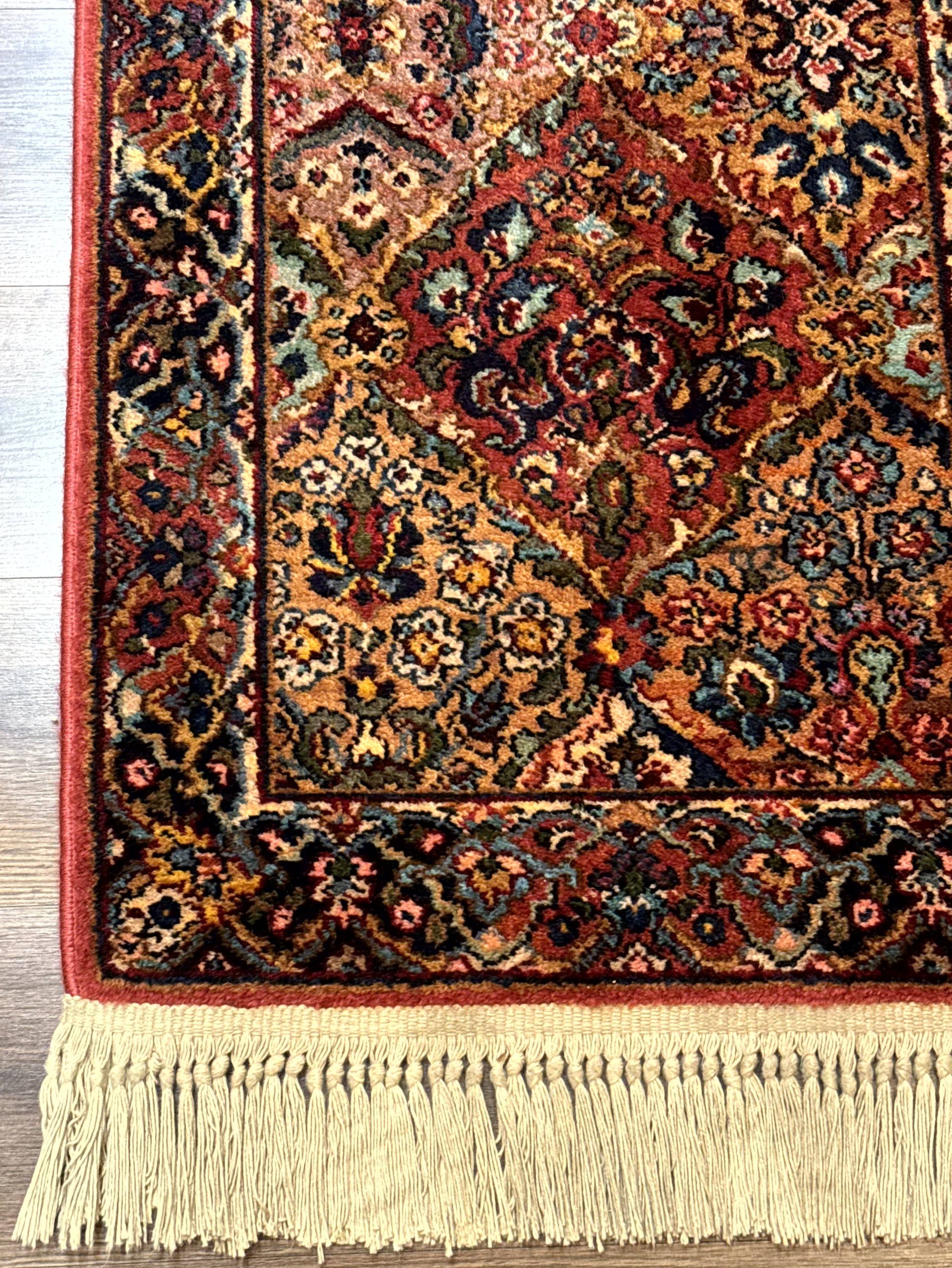 Karastan Rug 2x4 Multicolor Panel Kirman #717, Original 700 Series, Wool Pile Vintage Discontinued - Jewel Rugs