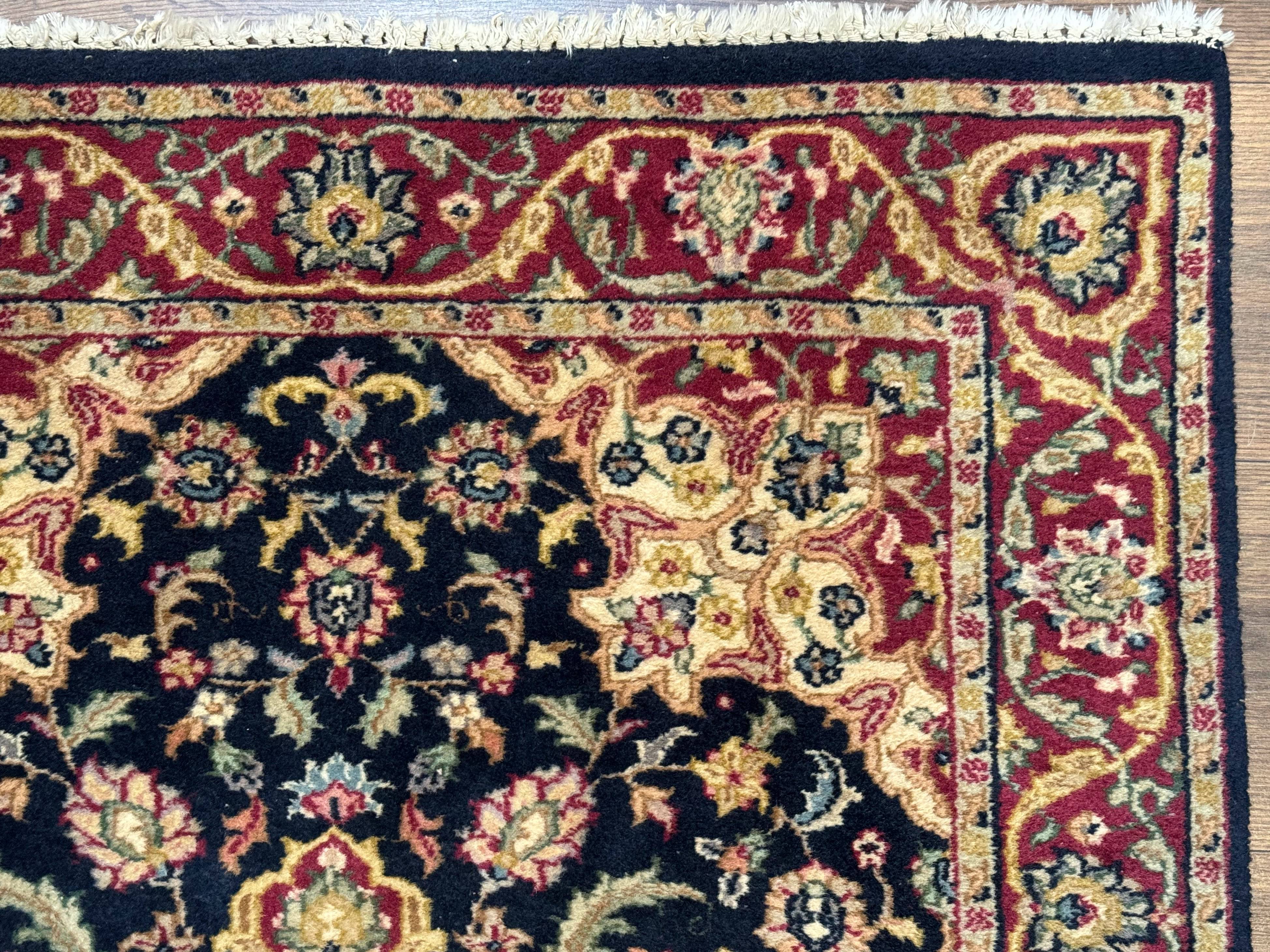 Pak Persian Sarouk Rug 3x5, Navy Blue and Red - Jewel Rugs