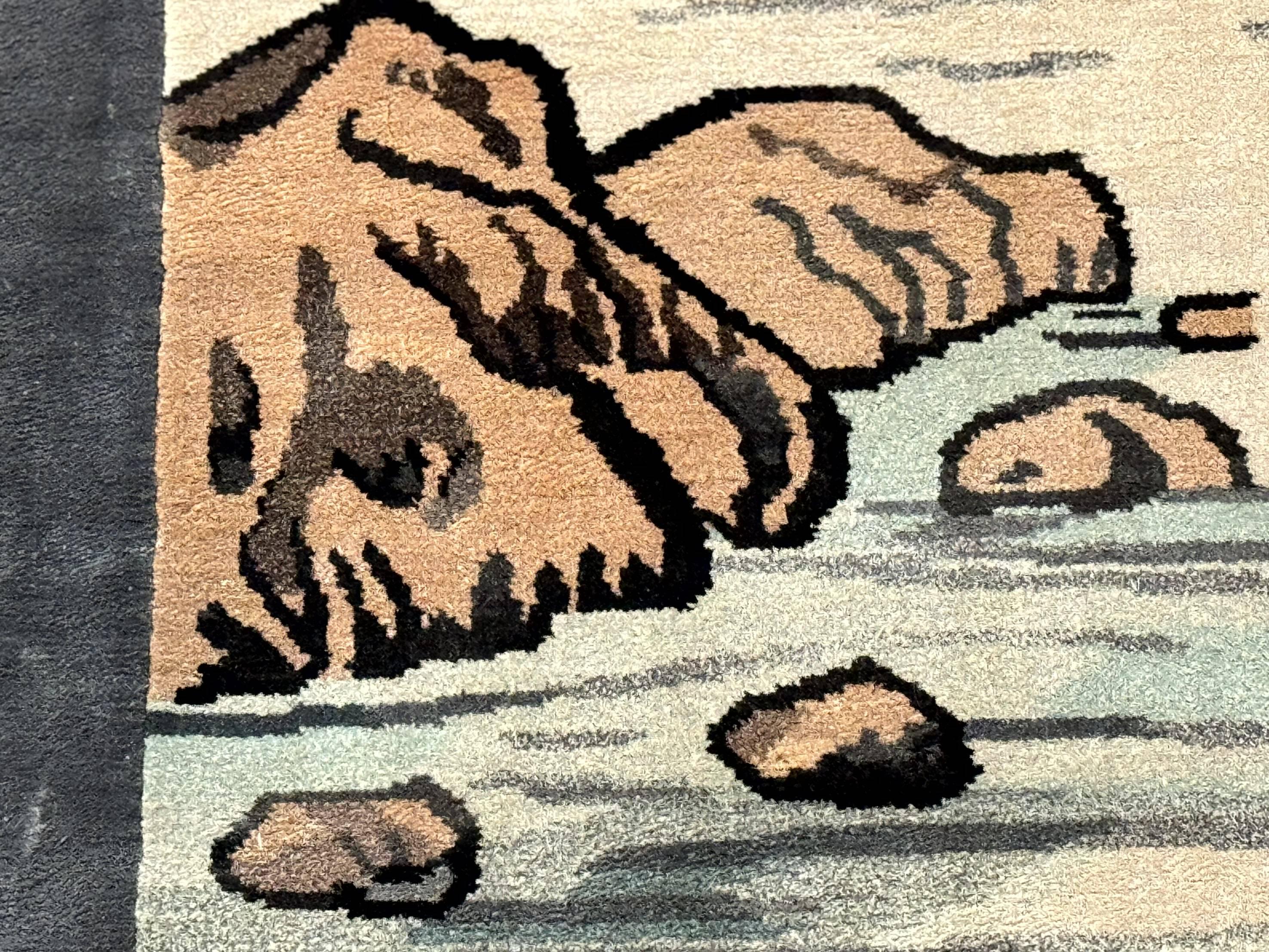 Chinese Silk Wall Hanging 3x5, Handmade, River and Boat Scene, Rug Tapestry - Jewel Rugs