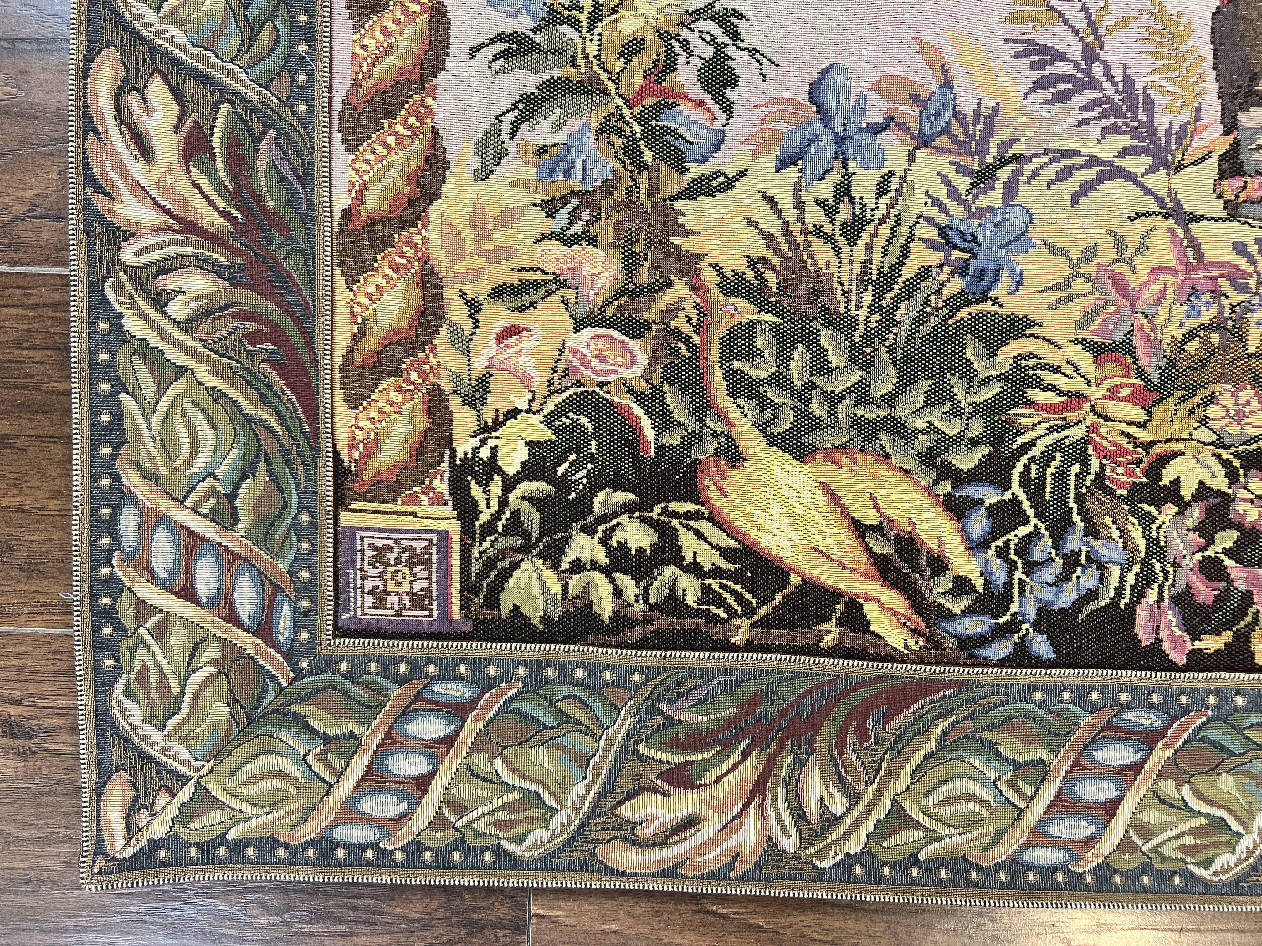 Vintage Tapestry 4 x 5.6, Adorned Elephant Pictorial - Jewel Rugs