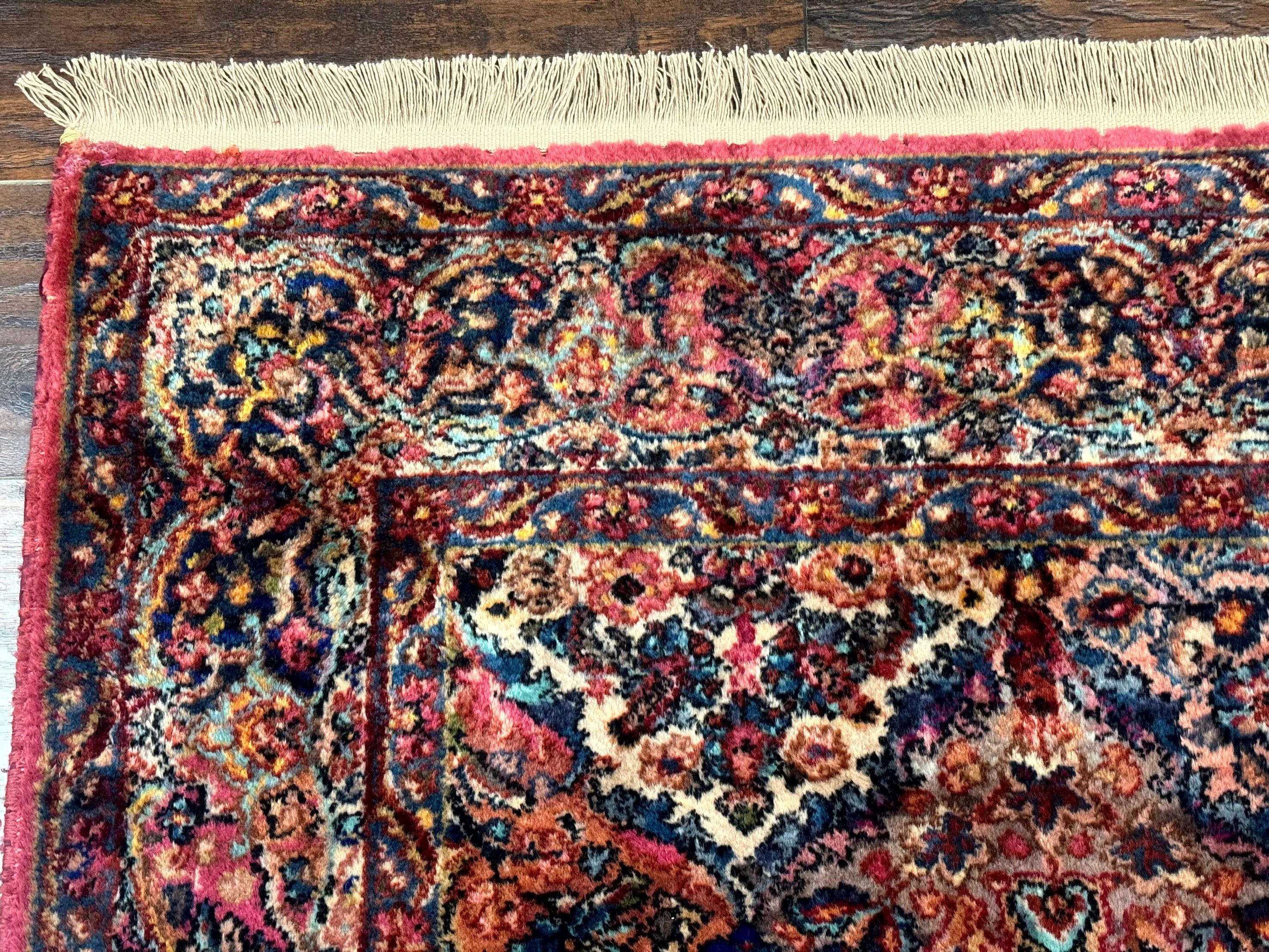 Karastan Rug 6x9, Multicolor Panel Kirman Rug #717, Wool Original Karastan Collection 700 Series, Vintage Discontinued Karastan - Jewel Rugs