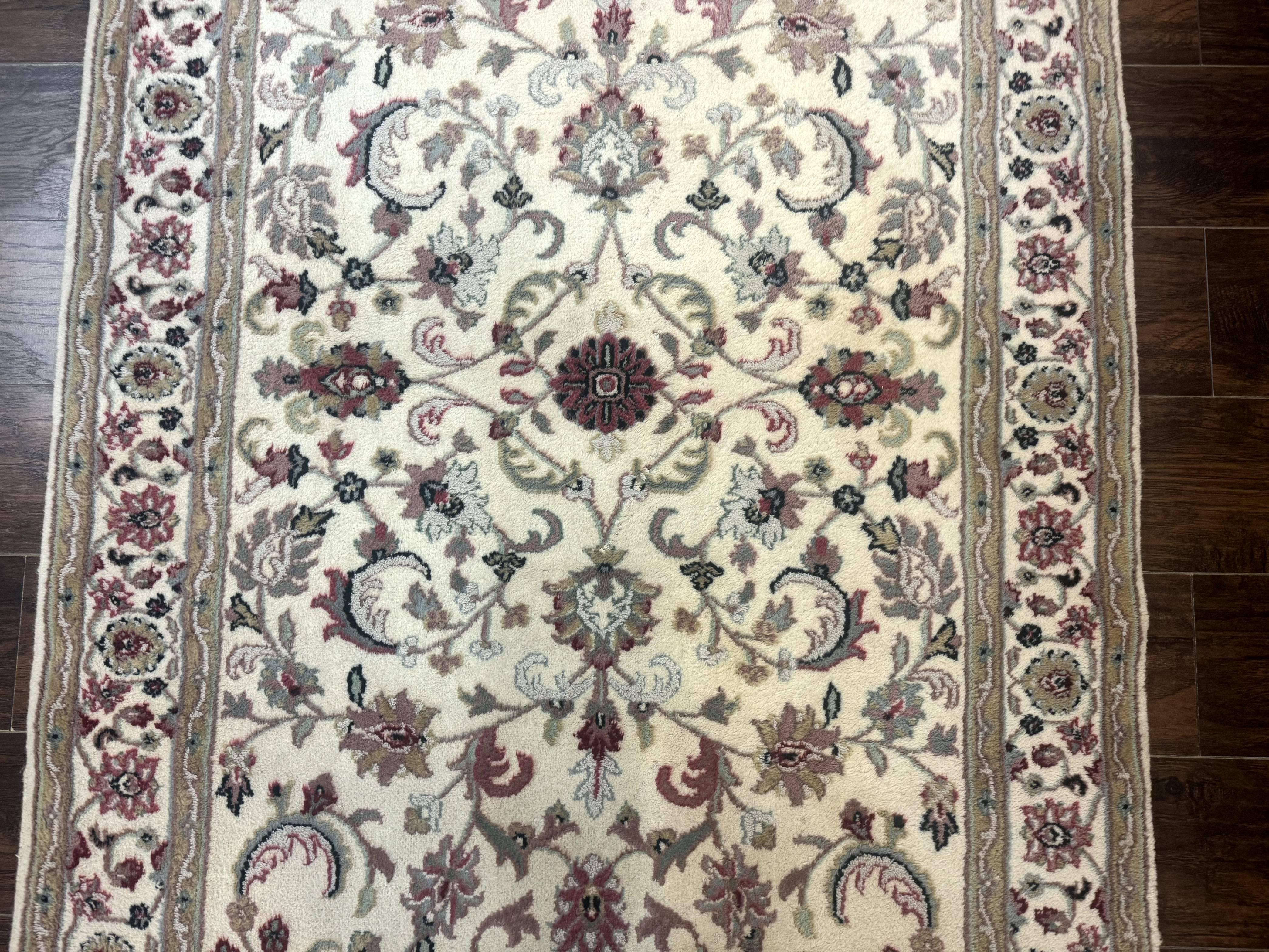 Indo Persian Rug 4x6, Floral Design, Wool Handmade Area Rug - Jewel Rugs