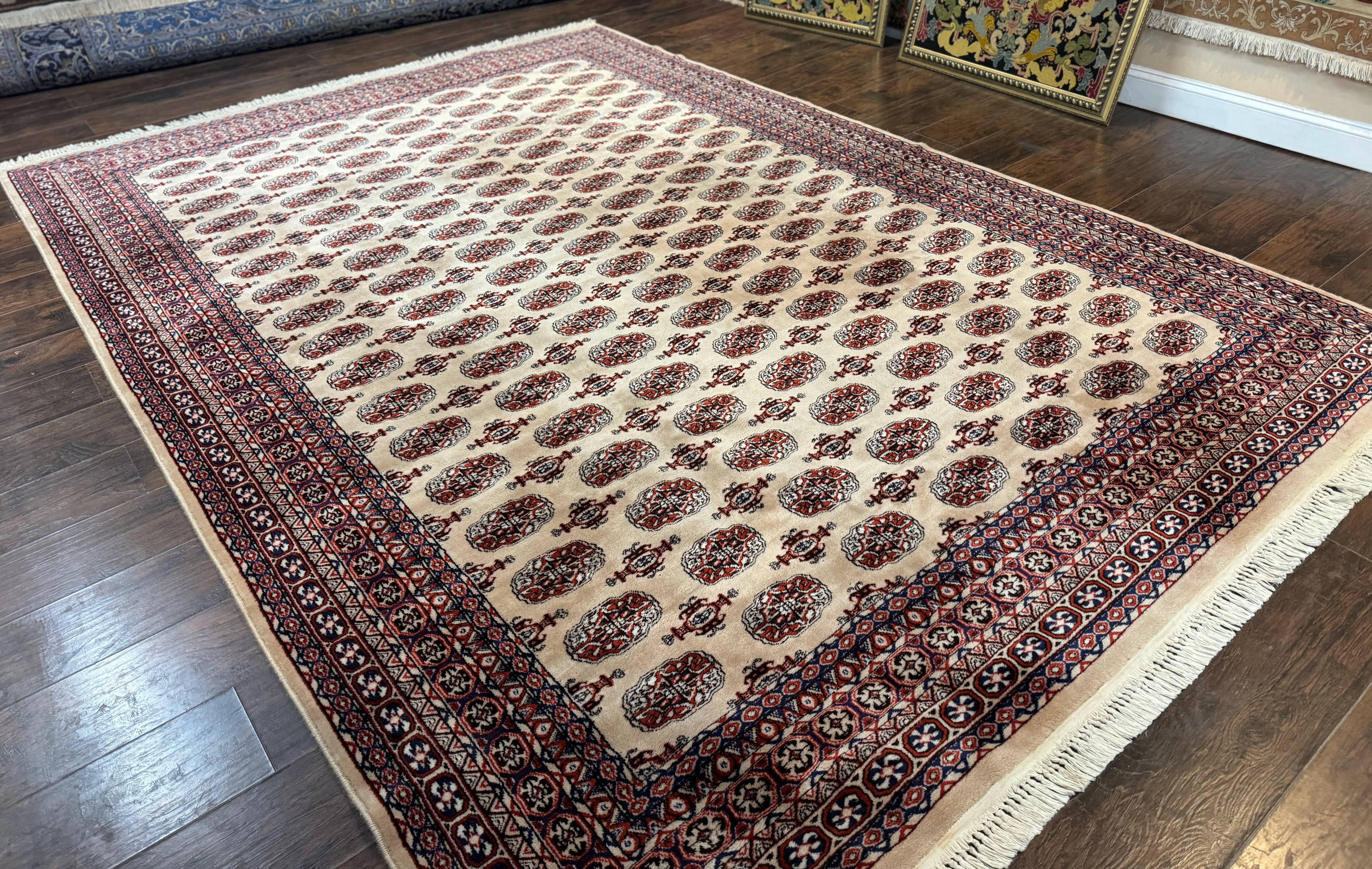 Karastan Rug 8.2 x 11.6 Beige Bokhara, Wool Pile, Vintage Discontinued Karastan Area Rug, Belgium Power Loomed Rug - Jewel Rugs