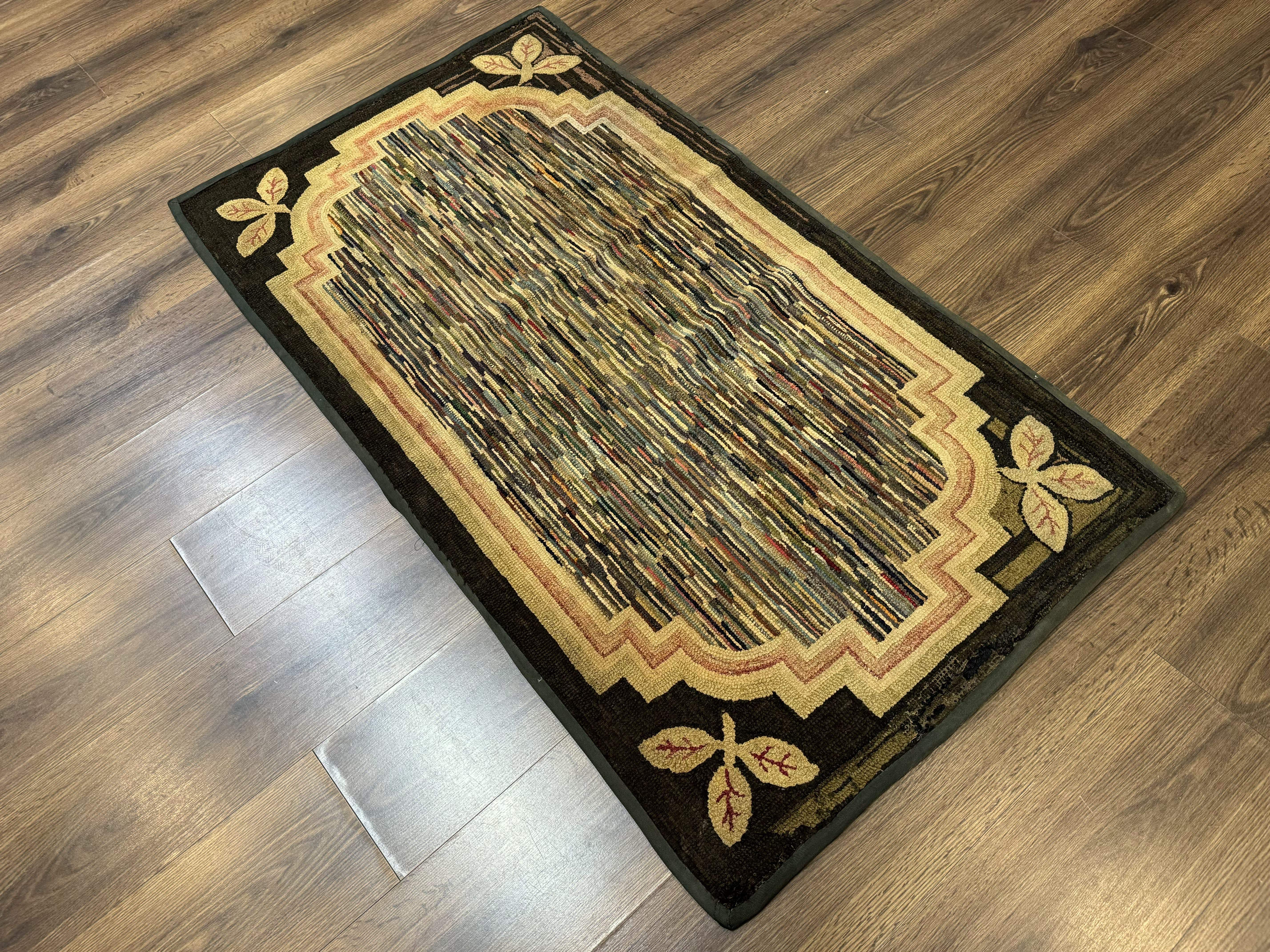 Vintage American Hooked Rug 3x5, Antique Hook Rug - Jewel Rugs