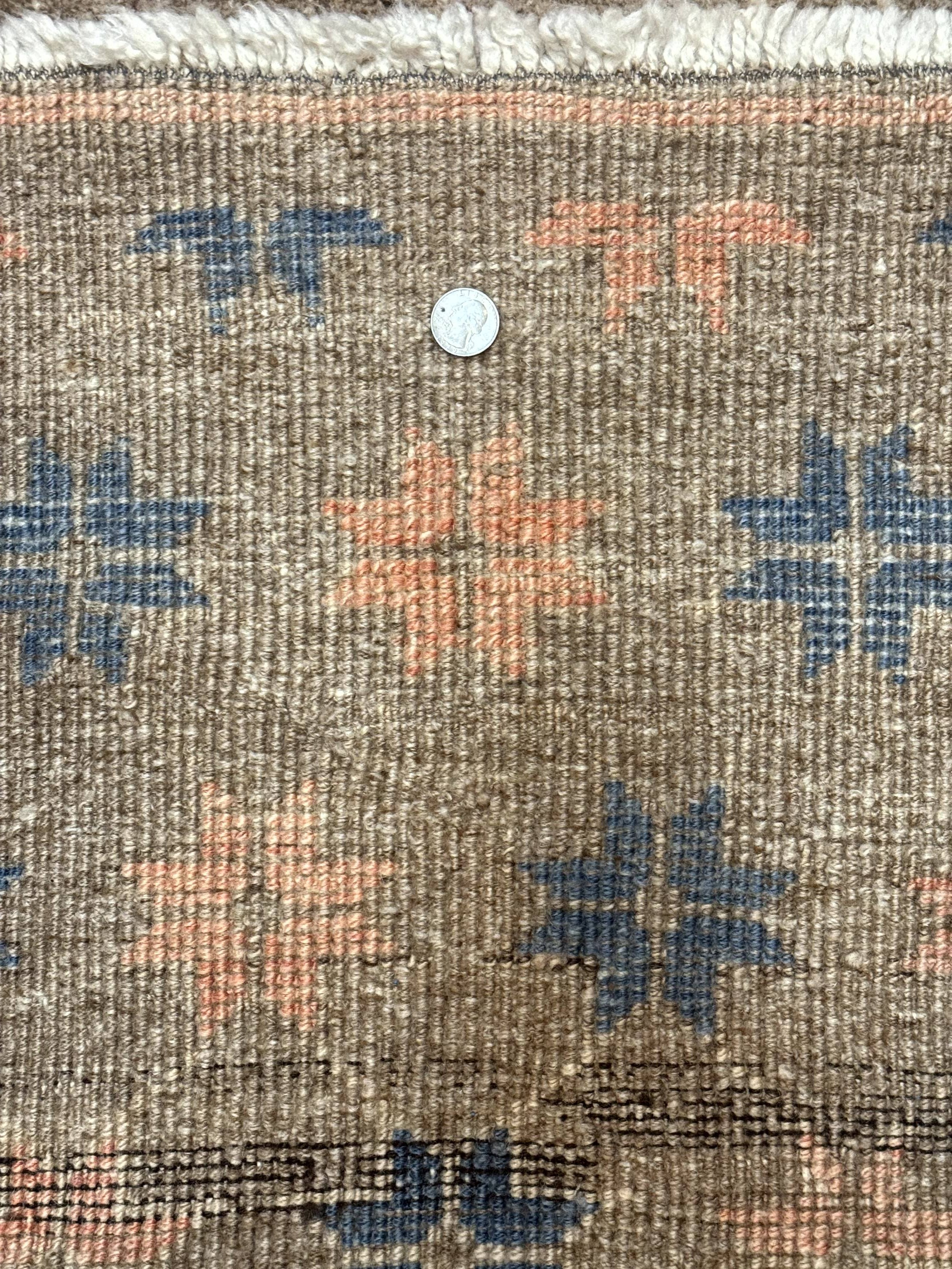 Tibetan Runner Rug, Short Skinny Runner, Star Design, 1.9 x 6.8 Rug for Hallway - Jewel Rugs