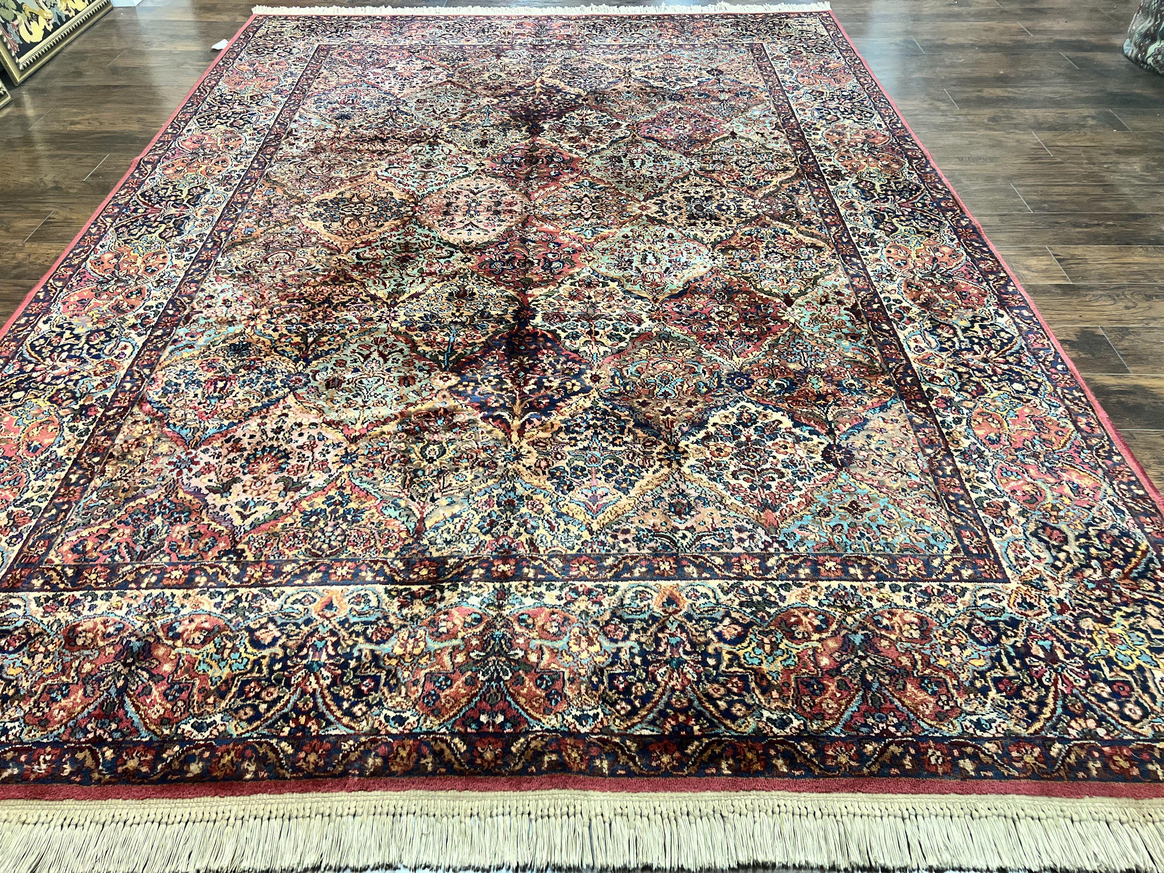 Karastan Multicolor Panel Kirman Rug #717, Wool Karastan Rug 8' 8" x 12', Vintage Multipanel Kirman, Original Karastan Collection 700 Series - Jewel Rugs