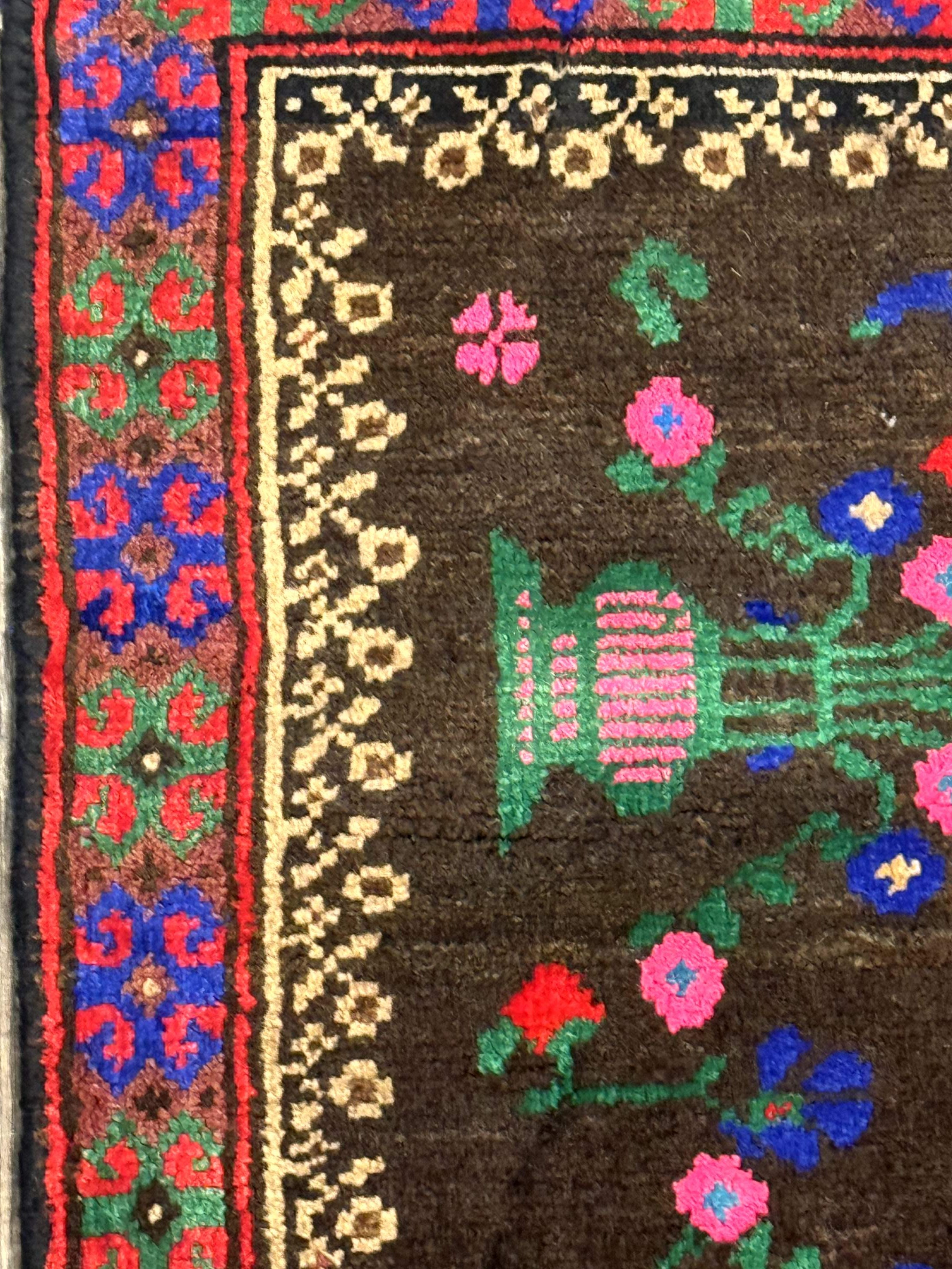 Small Persian Balouch Rug, Tribal Rug, Multicolor, Persian Vase Design - Jewel Rugs