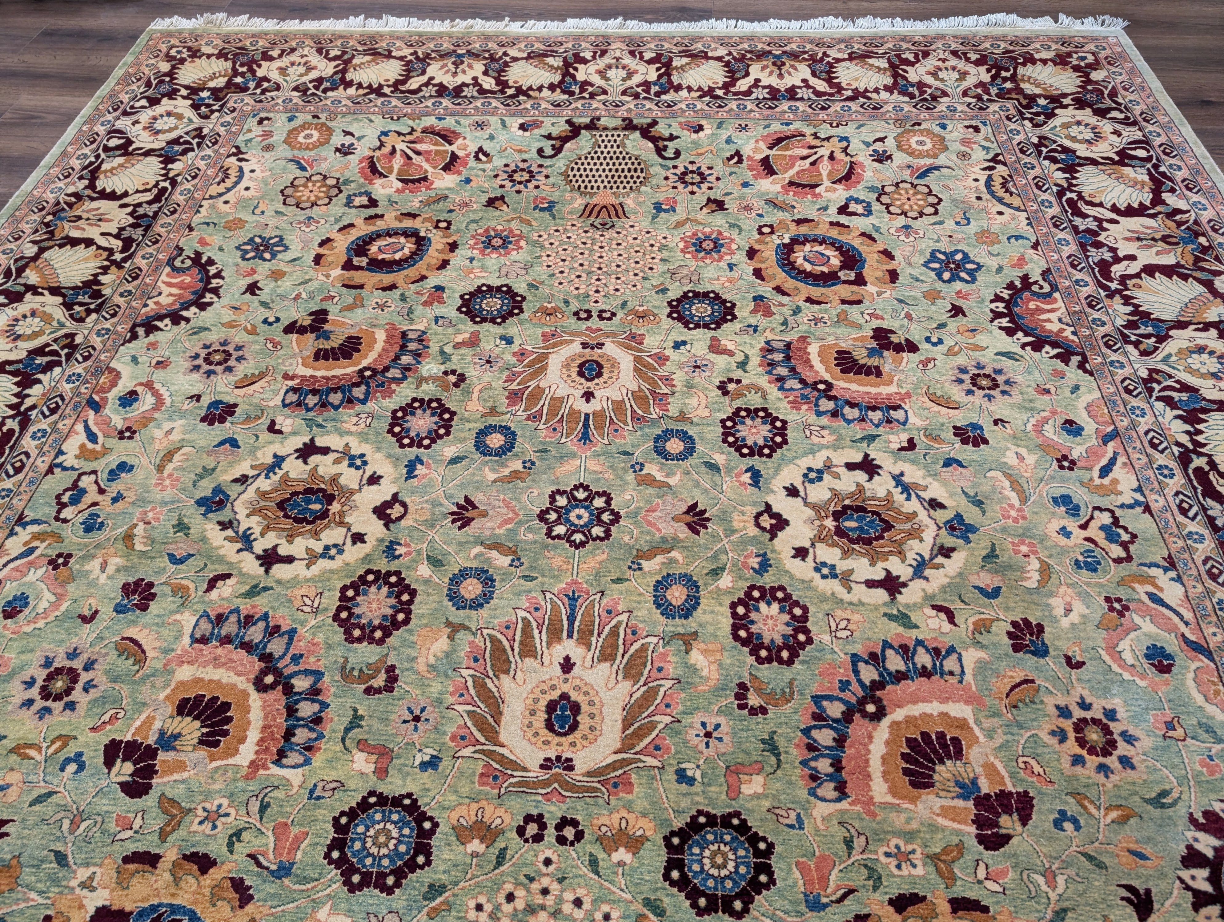 Pak Persian Rug 8x10 – Light Green Hand-Knotted Wool Oriental Carpet - Jewel Rugs