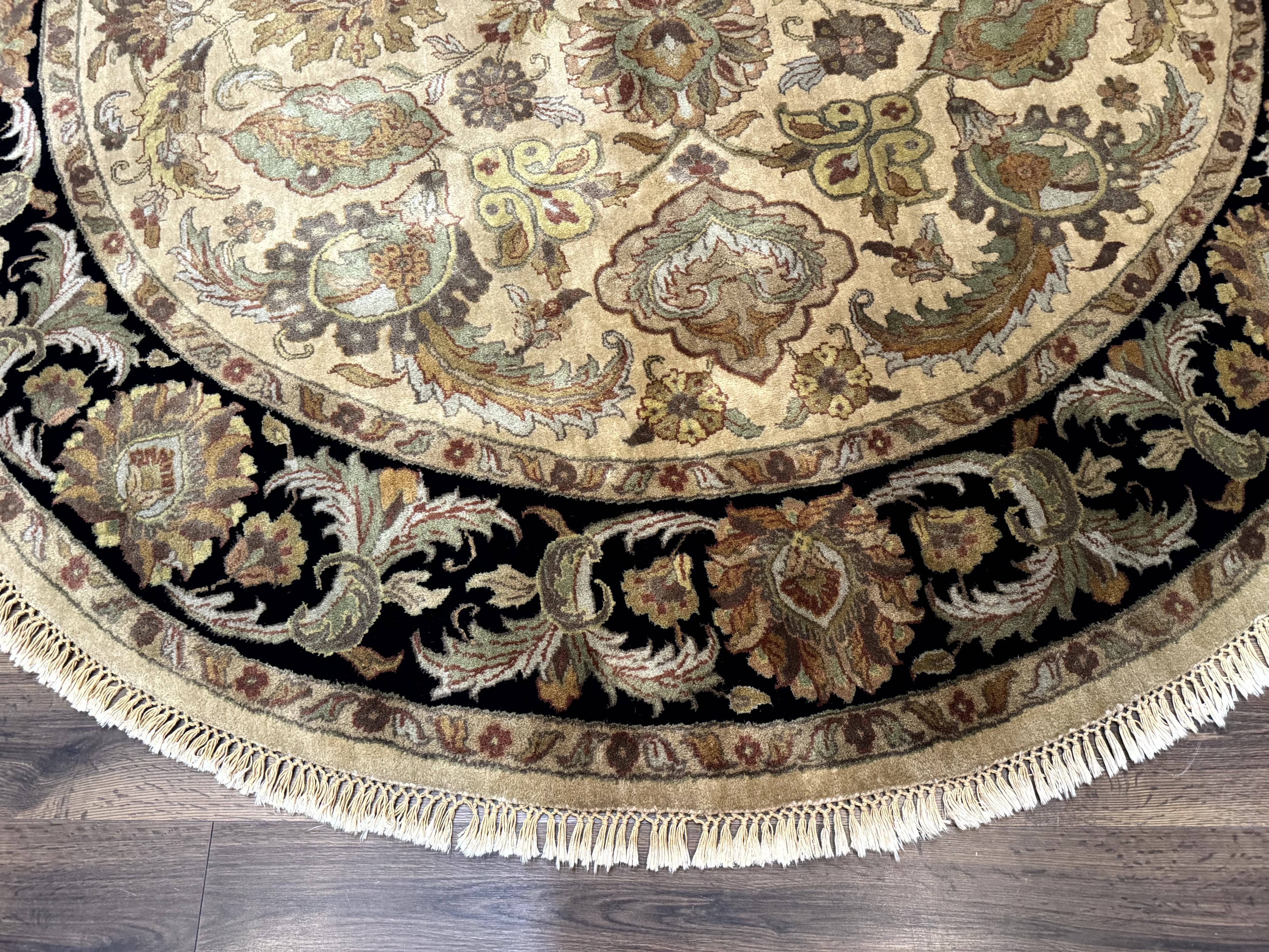 Indo Mahal Round Rug 8x8, Wool Handmade Indian Carpet - Jewel Rugs