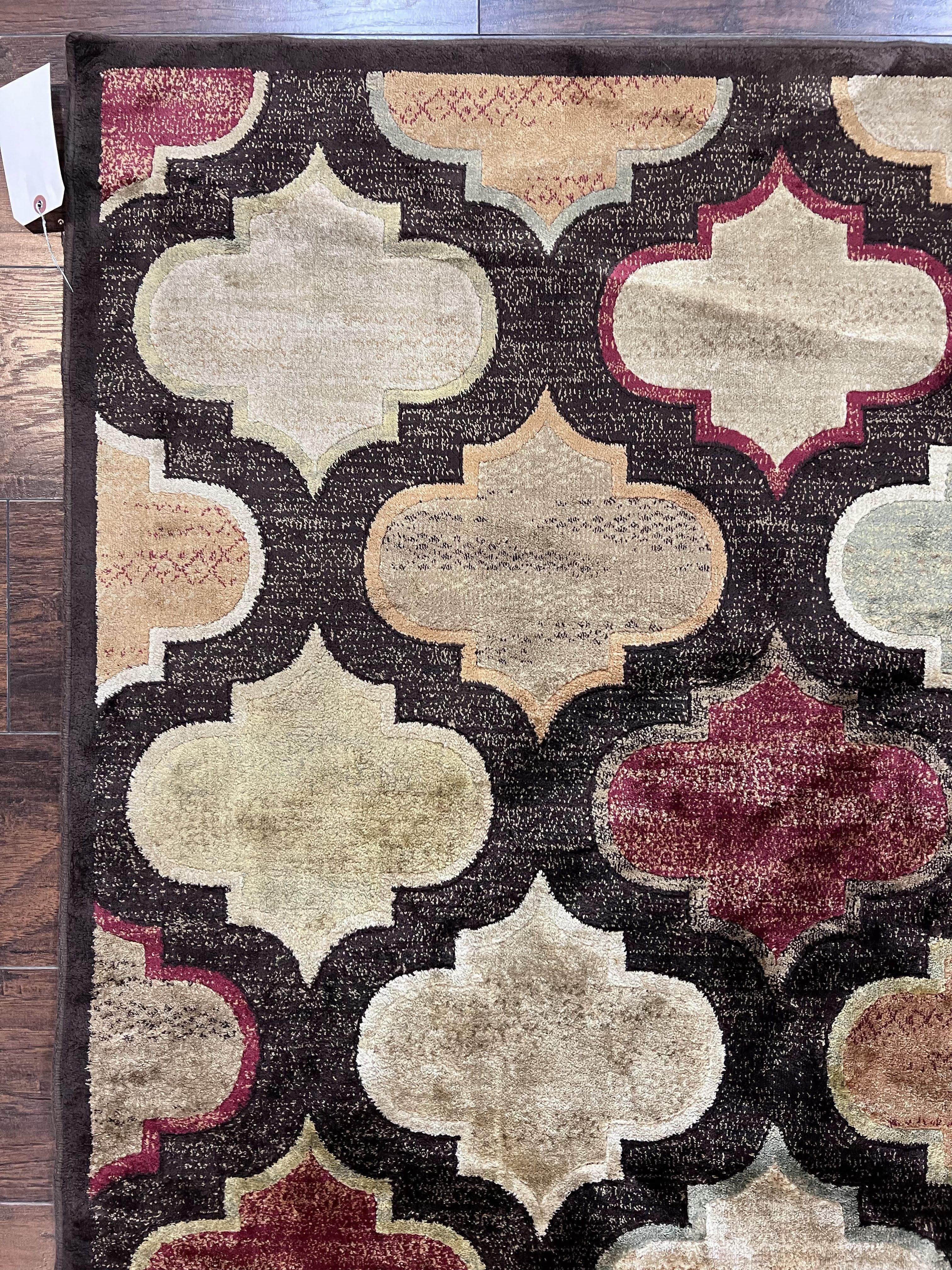 Panel Design Rug 5x7, Multicolor Contemporary Area Rug, Small Living Room Rug - Jewel Rugs