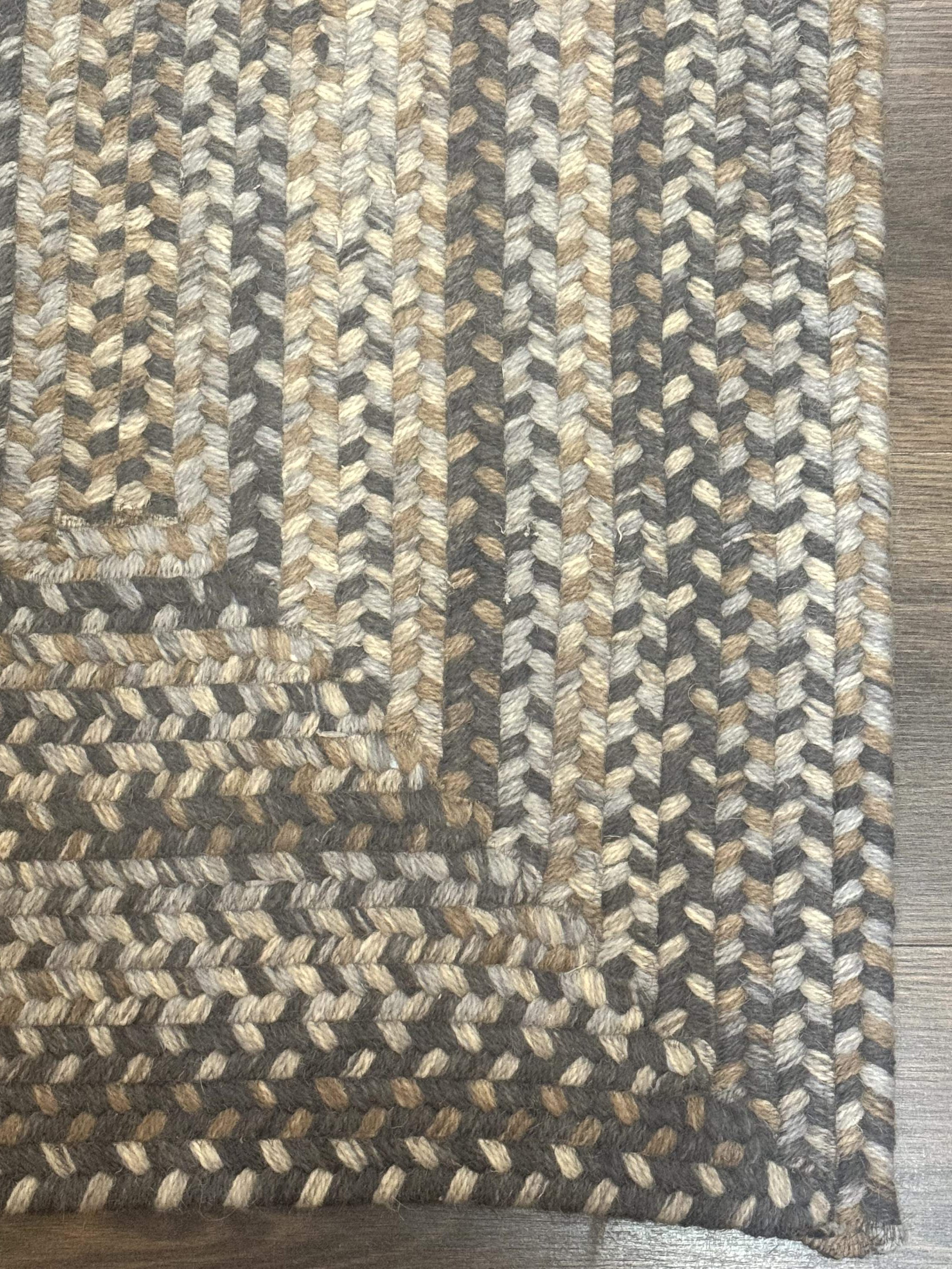 Small American Braided Rug 2x3 ft, Multicolor, Wool - Jewel Rugs