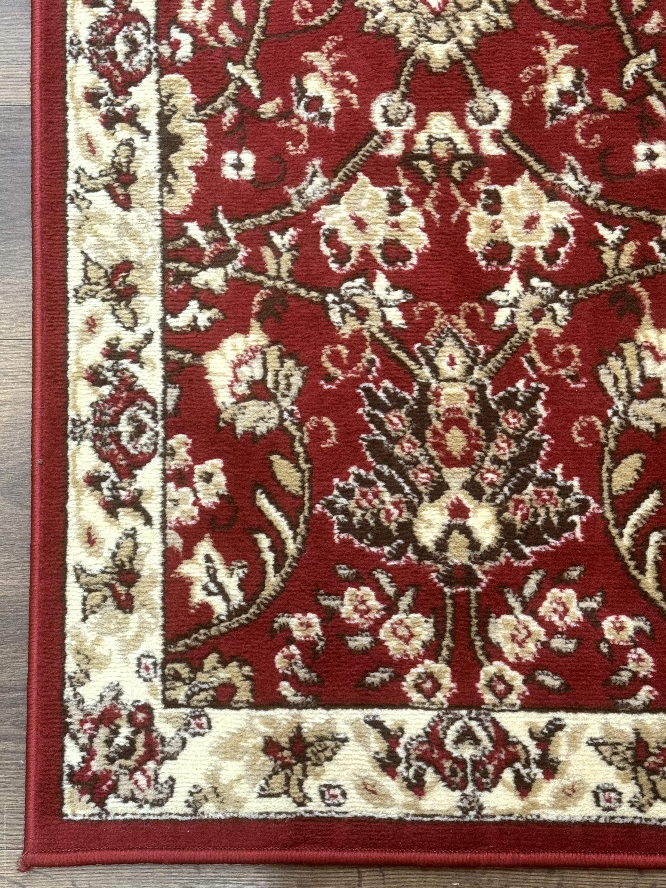 Oriental Runner Rug 2 x 8, Red and Ivory, Floral, 8ft Runner for Hallway - Jewel Rugs
