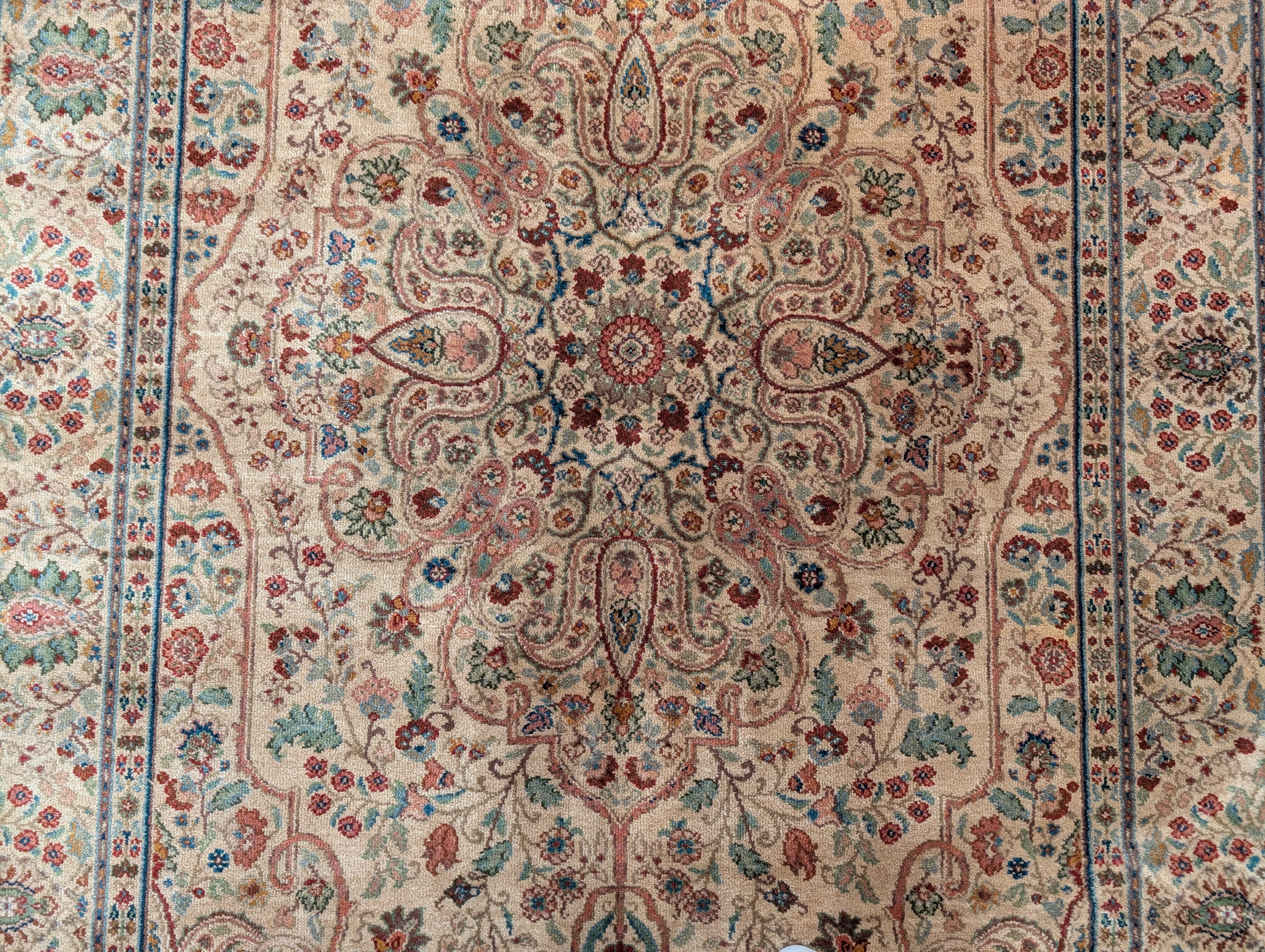 Karastan Rug 5.9 x 9, Tabriz Medallion #900-909, Samovar Teawash, Wool, Vintage - Jewel Rugs