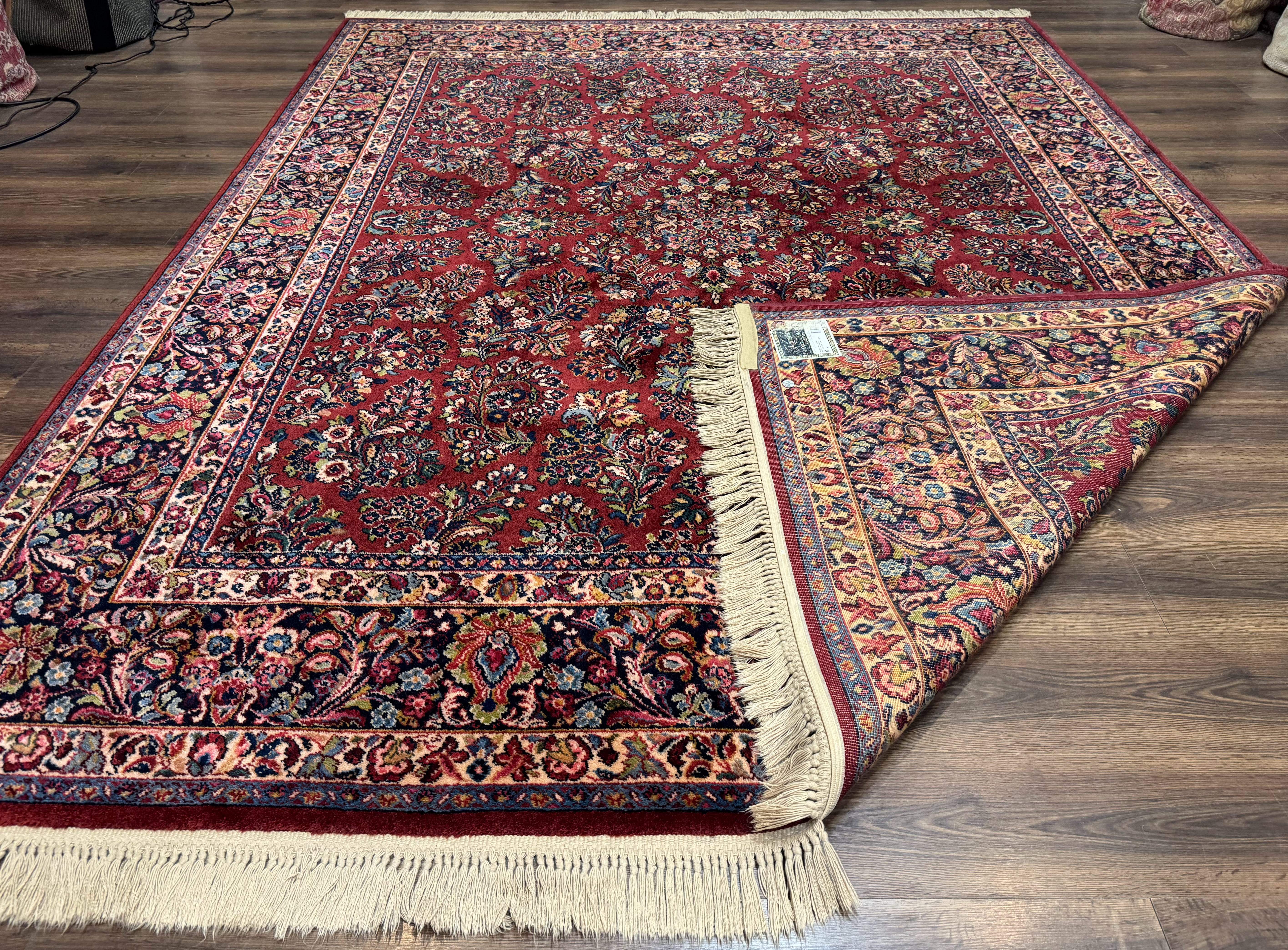 8.8 x 10.6 Karastan Red Sarouk Rug #785, Wool Pile Original 700 Series - Jewel Rugs
