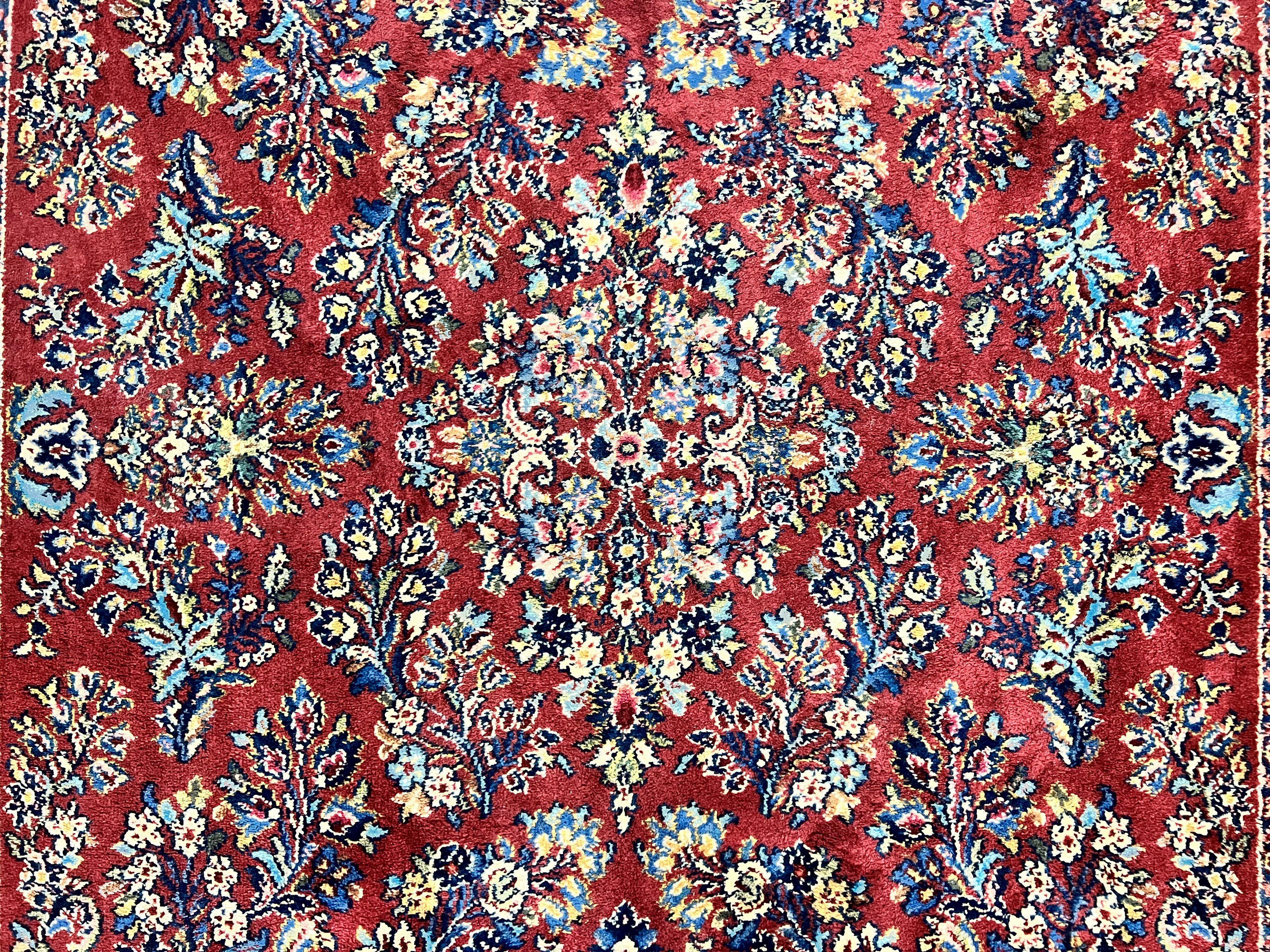 Karastan Rug 5.9 x 9 Red Sarouk #785, Wool Karastan Carpet, Original 700 Series, Vintage Karastan Oriental Rug Discontinued - Jewel Rugs