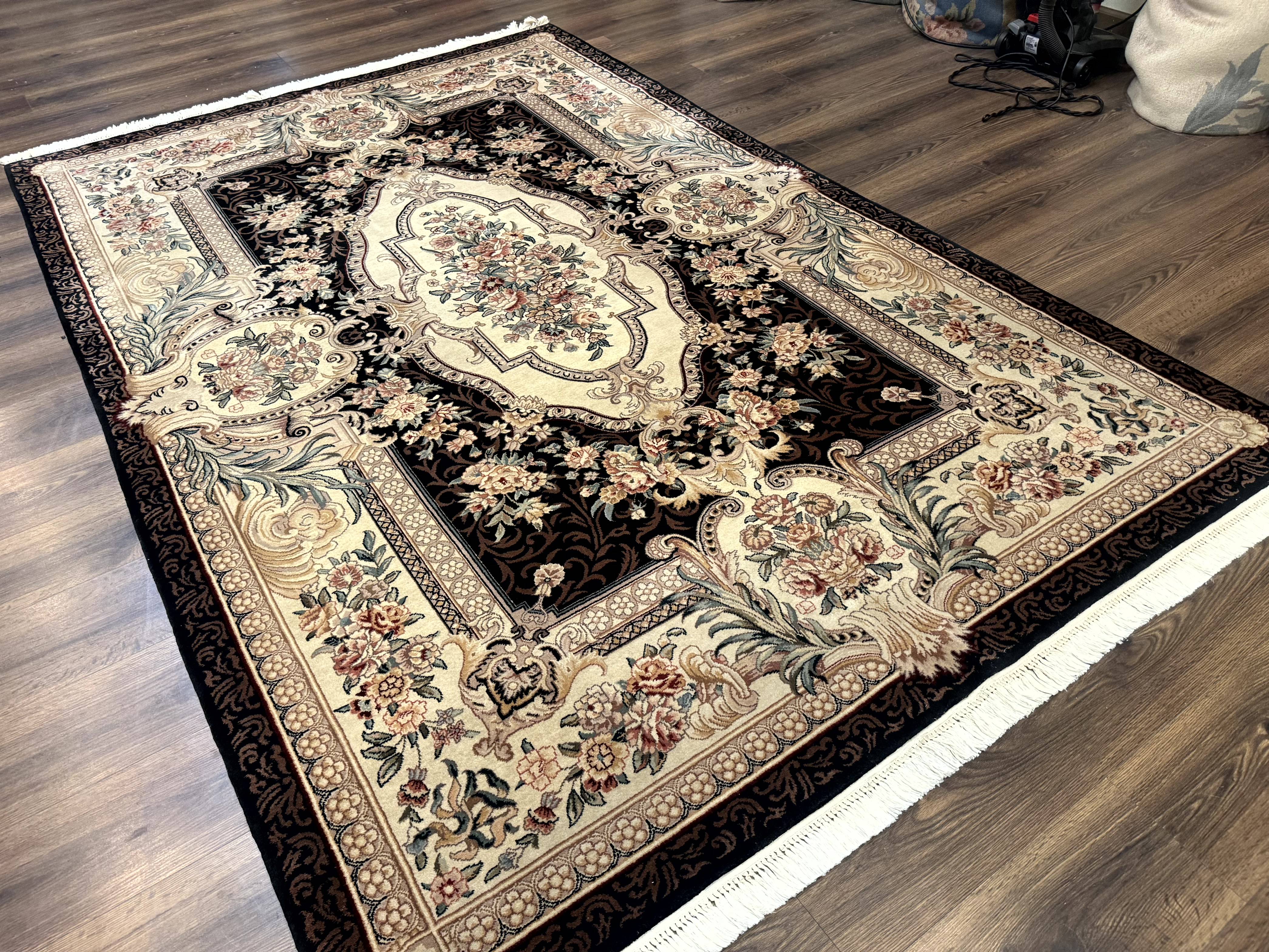 Aubusson Rug 6x9, European Design, Fine 170 KPSI, Elegant Carpet - Jewel Rugs