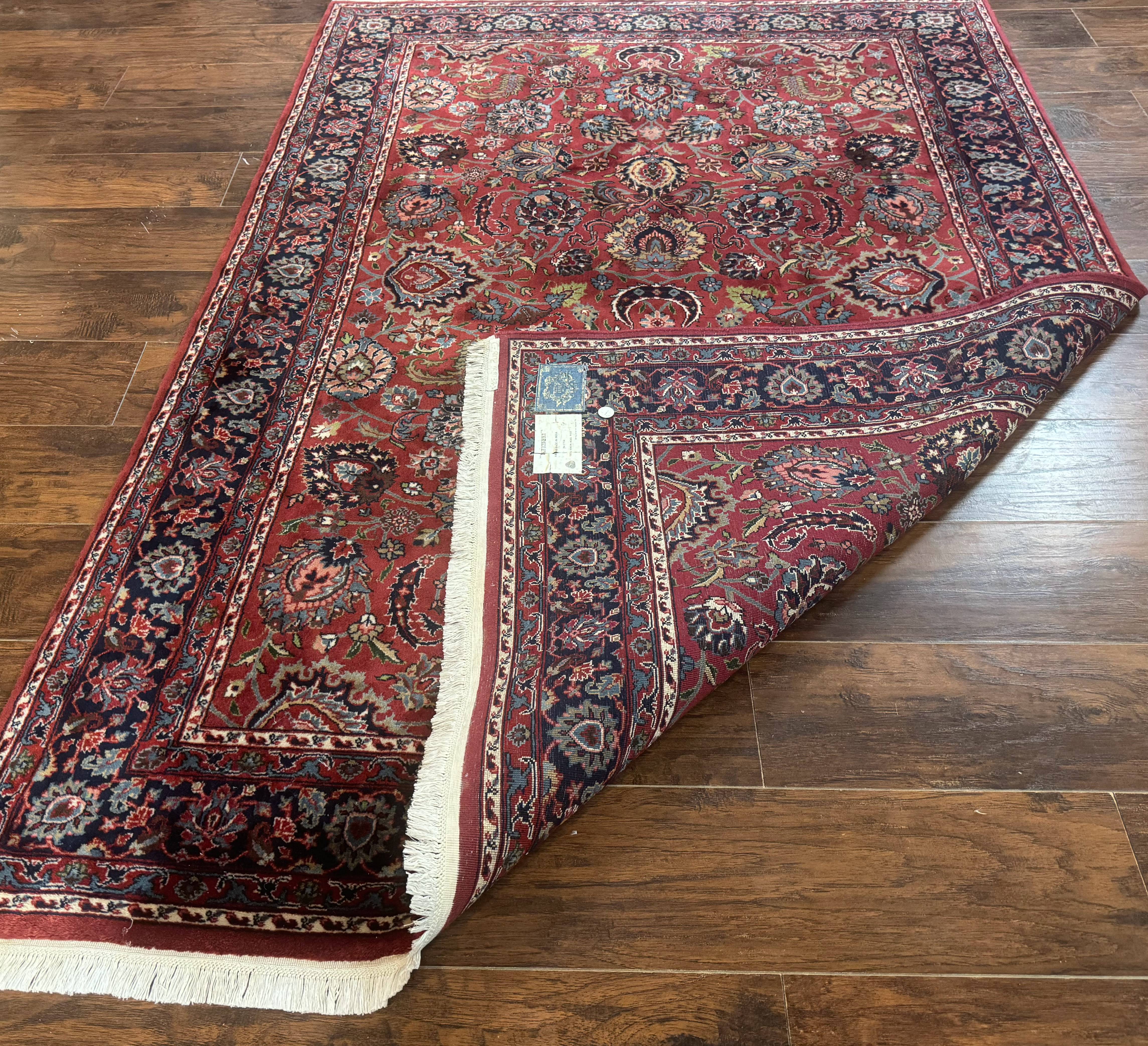Indo Persian Rug 5x7, Vintage Traditional Floral Carpet, Burgundy and Navy Blue - Jewel Rugs