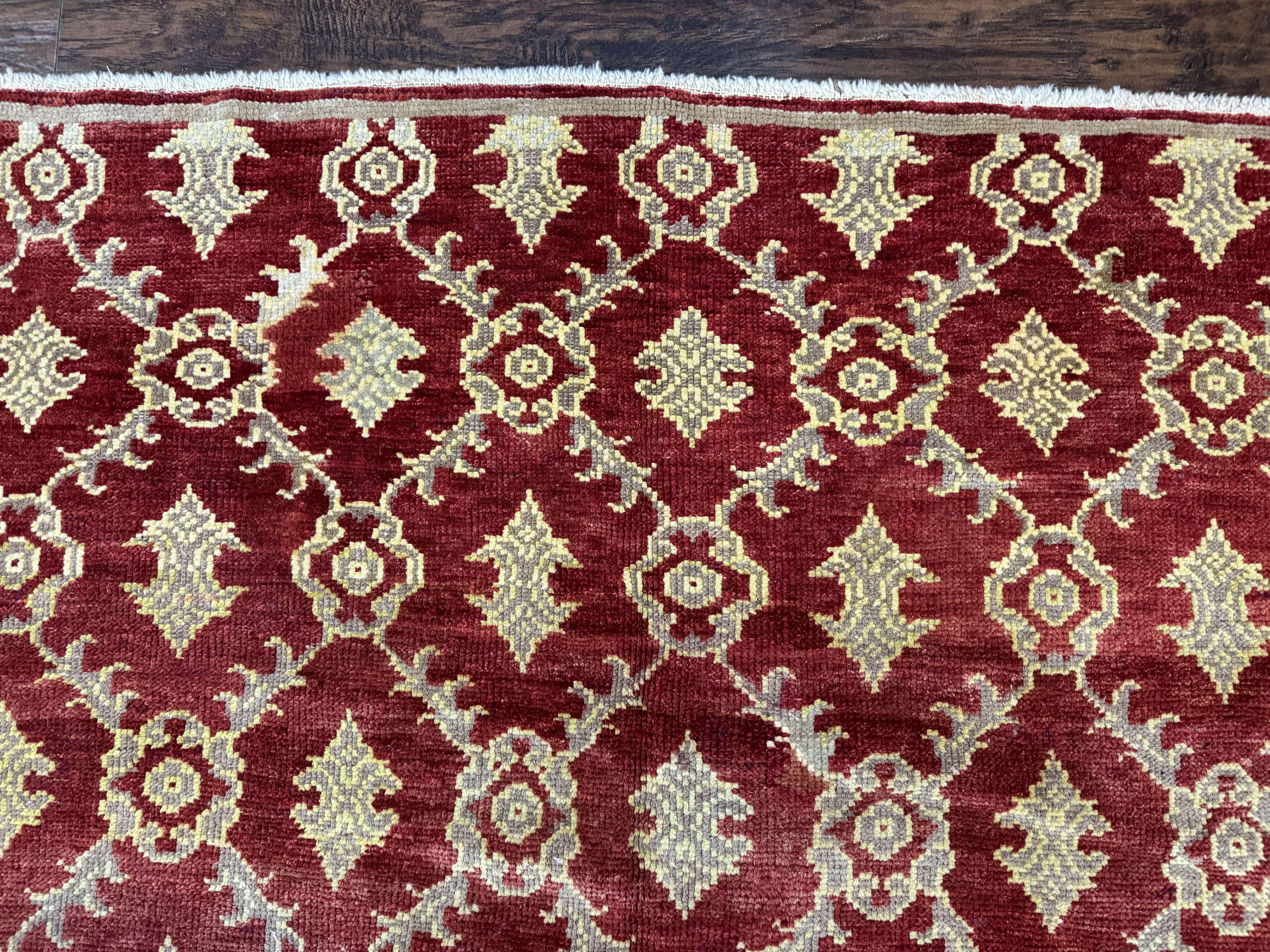 Modern Turkish Oushak Rug 5x8, Brick Red - Jewel Rugs