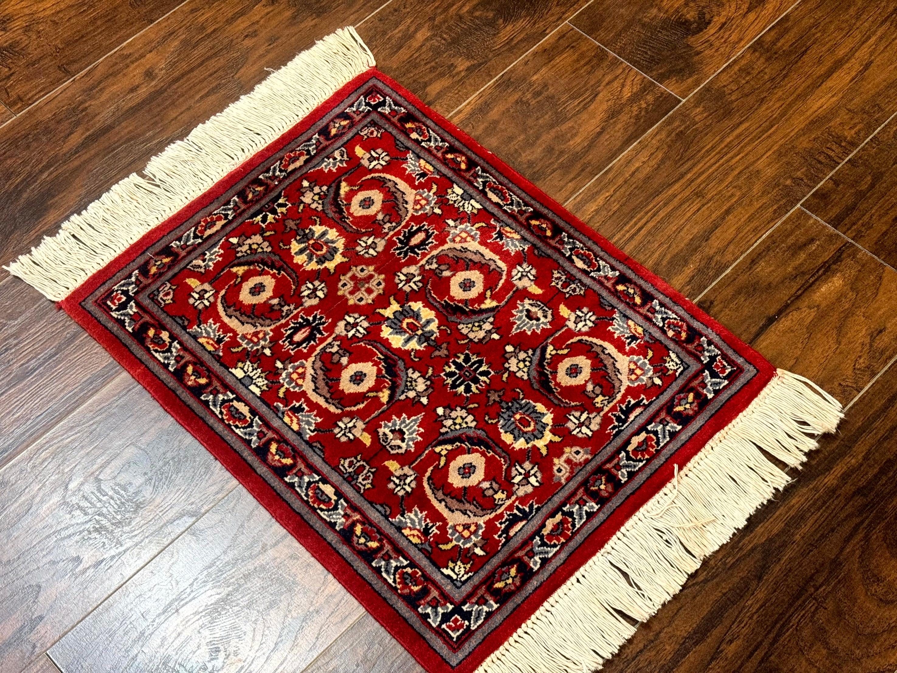 Small Pak Persian Handmade Wool Rug 1.7 x 2, Red - Jewel Rugs