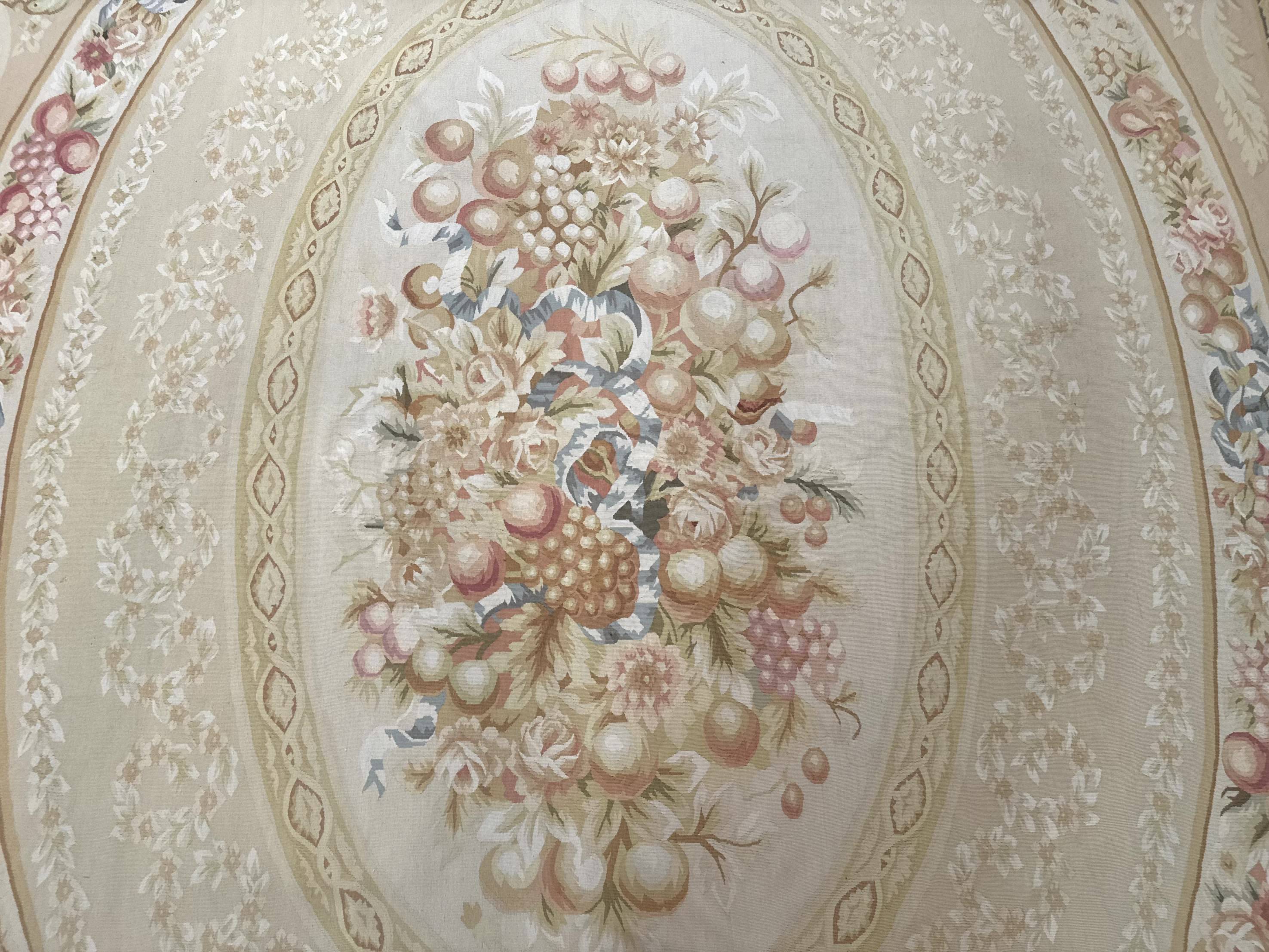 Aubusson Rug 9x12, French European Design, Floral, Elegant - Jewel Rugs