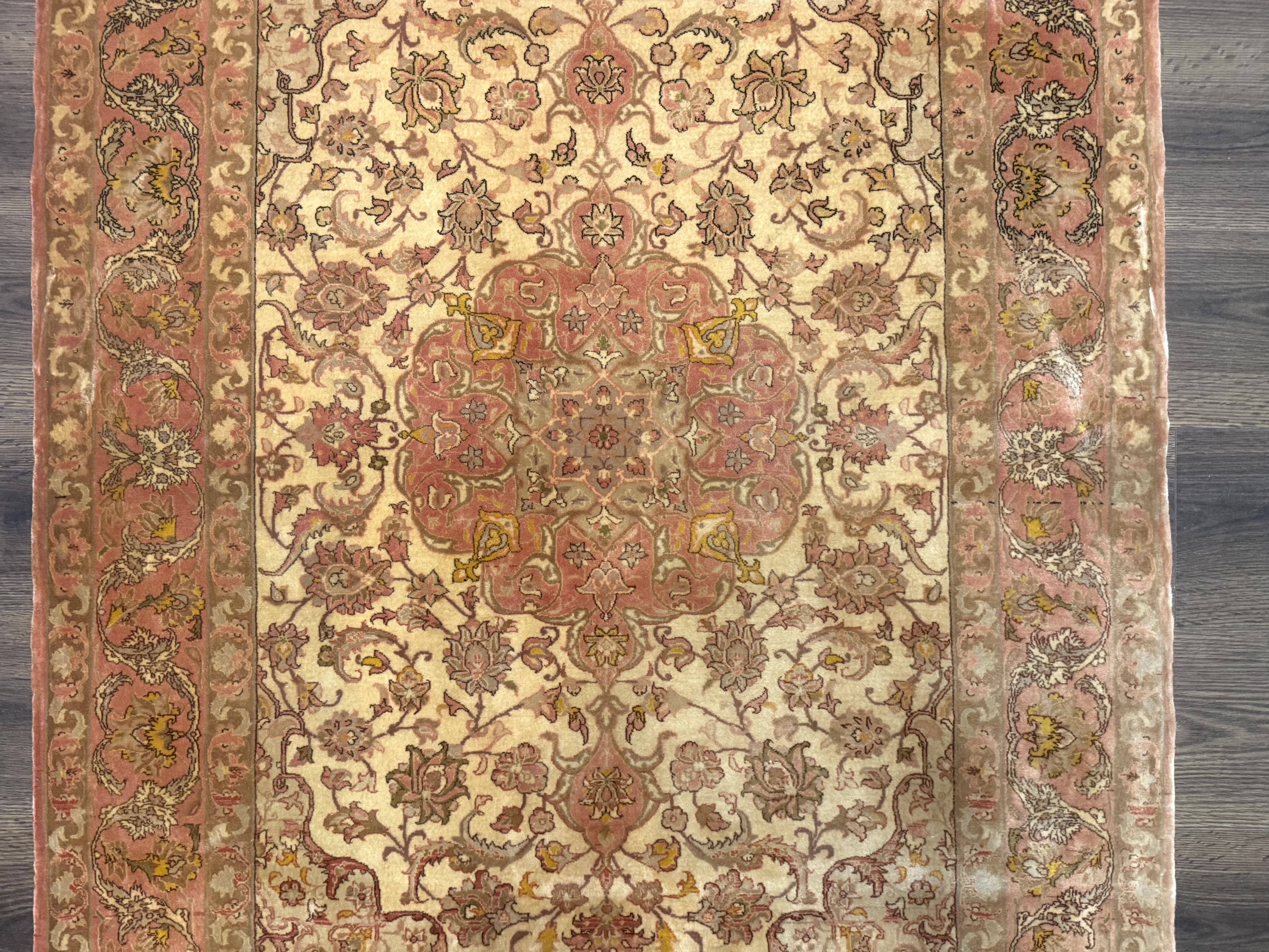 Persian Isfahan Rug 3x5 Fine 550 KPSI Kork Wool on Silk - Jewel Rugs