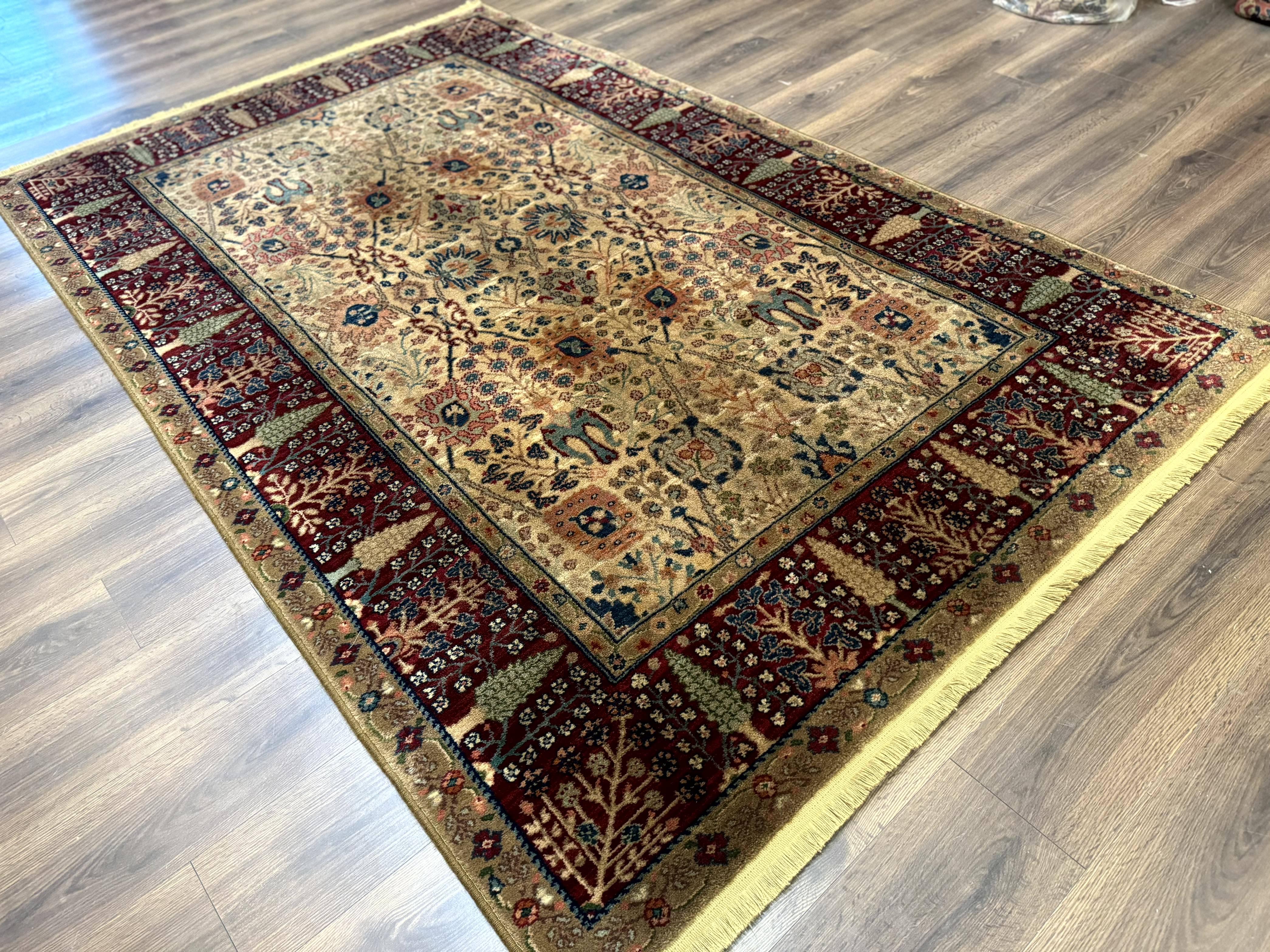 Karastan Rug 5.9 x 9 Samovar Teawash #900-901 Persian Vase Pattern, Wool Karastan Carpet, Traditional Area Rug, Allover Pattern Vintage Rug - Jewel Rugs