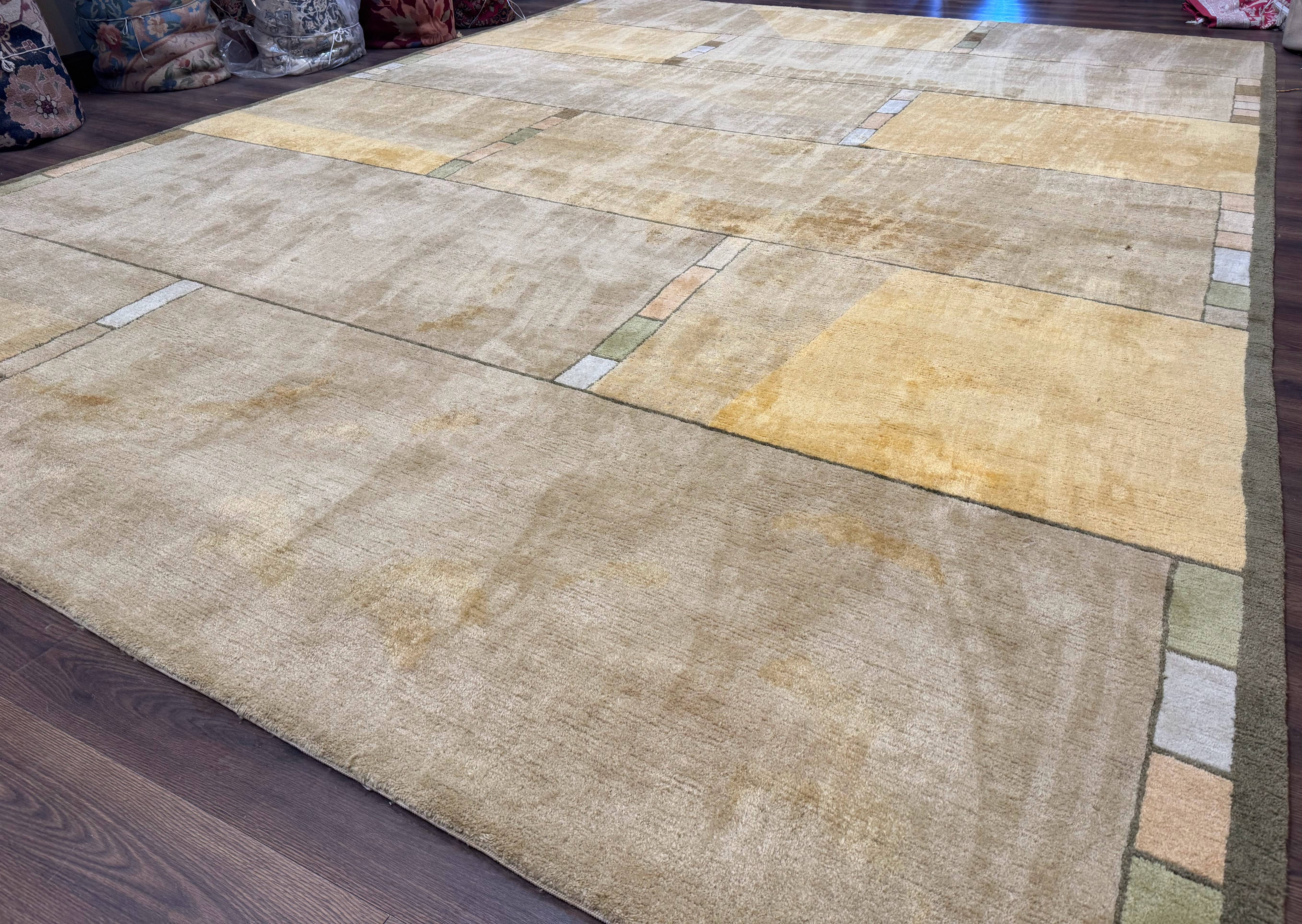 Tufenkian Tibetan Rug 12x16, Handmade Wool Modern Area Rug, Palace Size Carpet - Jewel Rugs